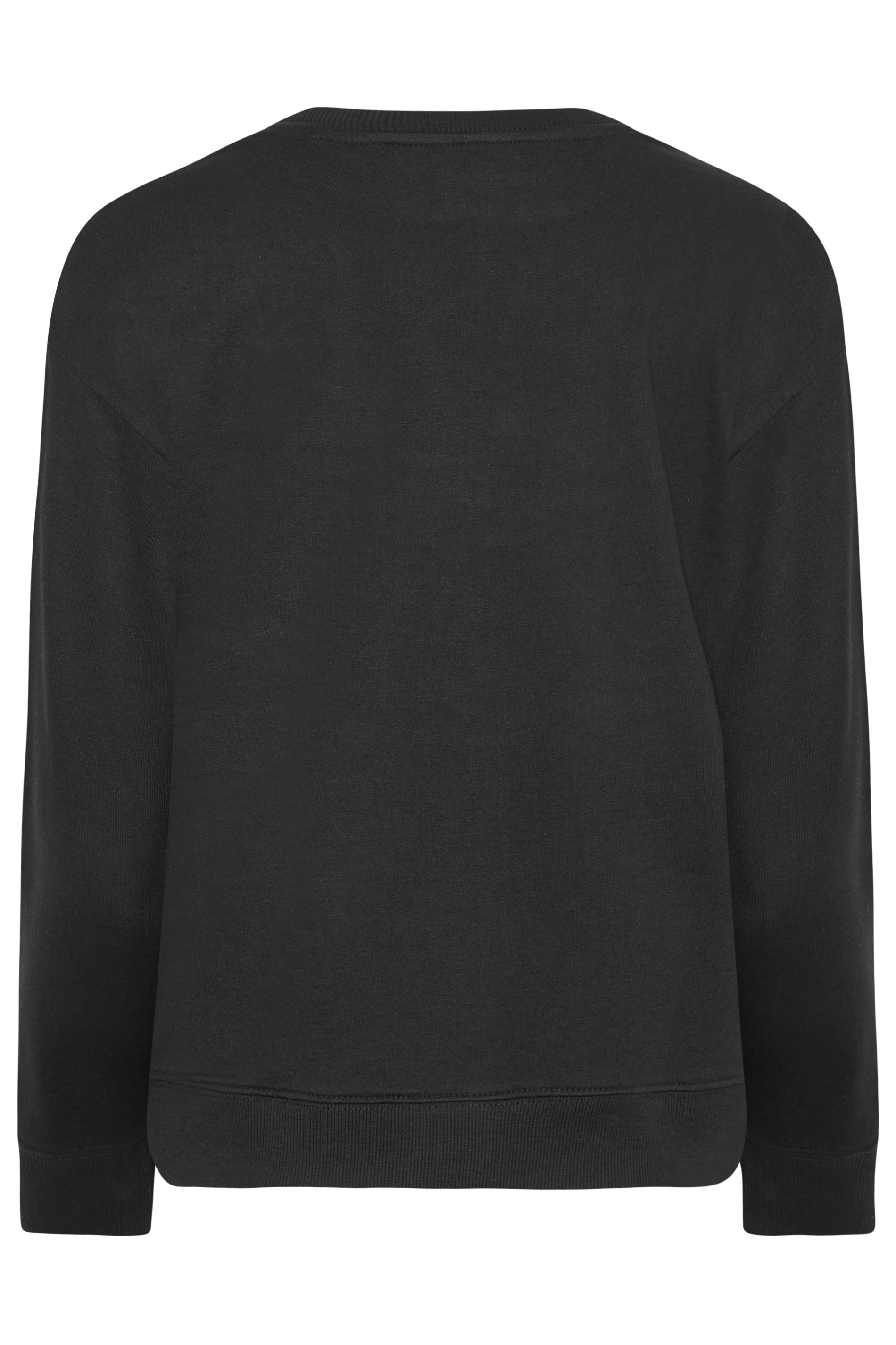 Petite Black Crew Neck Sweatshirt | PixieGirl 7