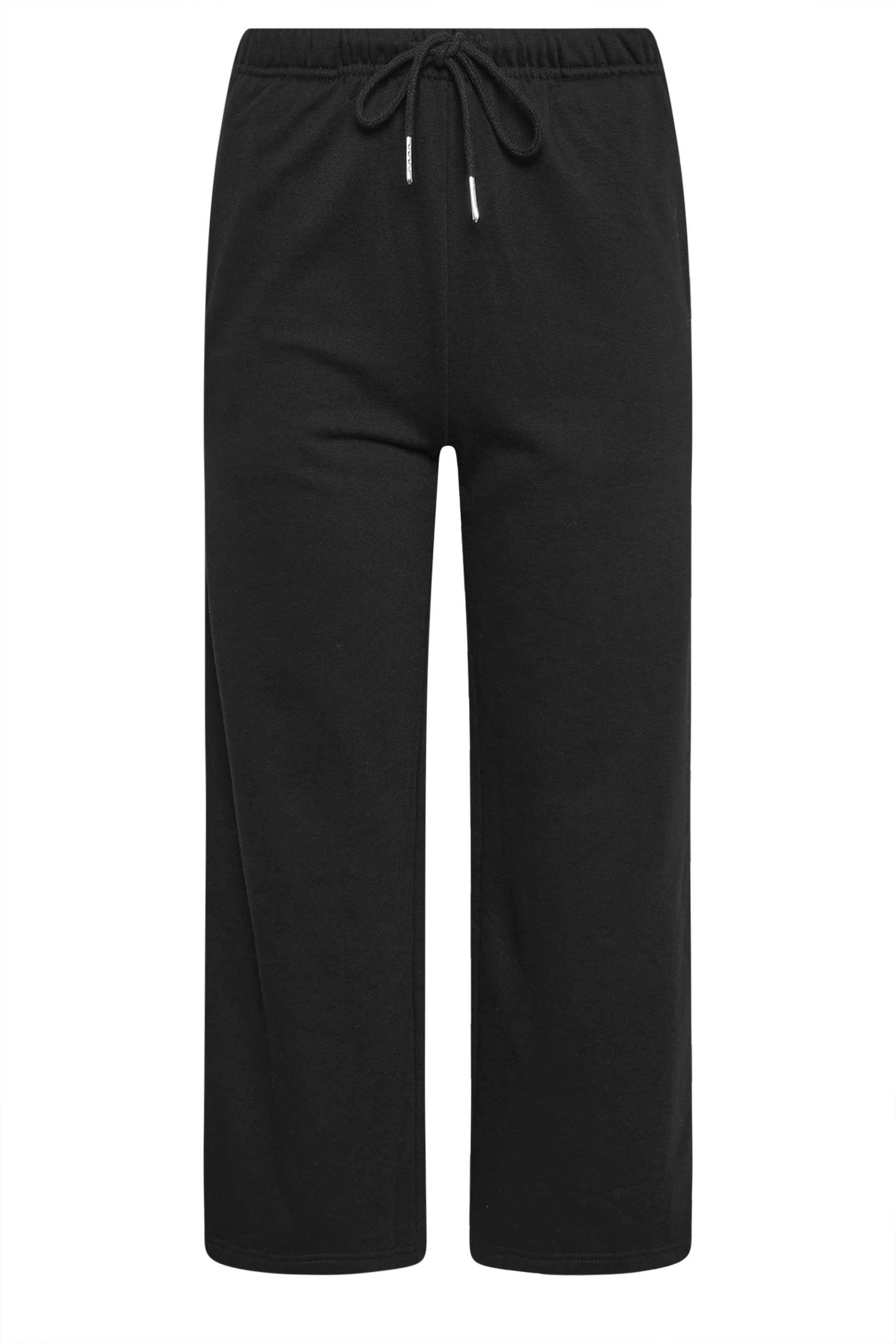 PixieGirl Petite Women's Black Drawstring Wide Leg Joggers | PixieGirl 2