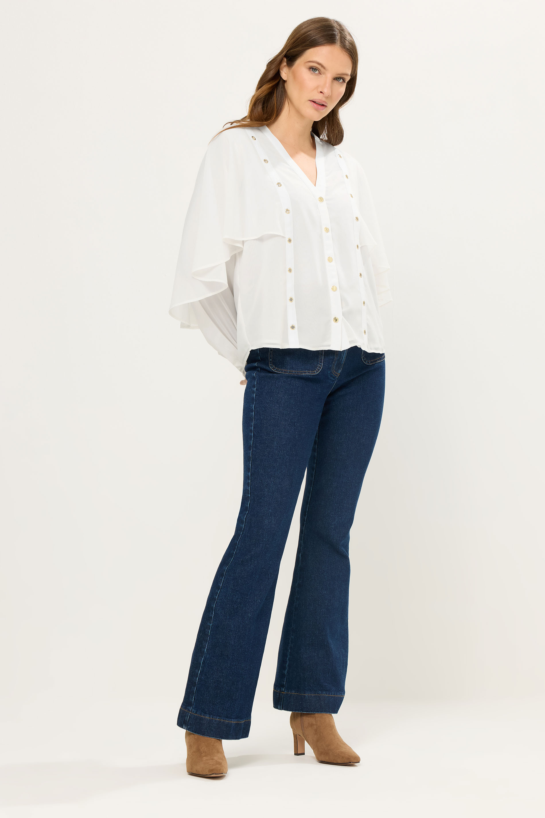 STAR Ivory White Eyelet Cape Blouse | StarByJM 3