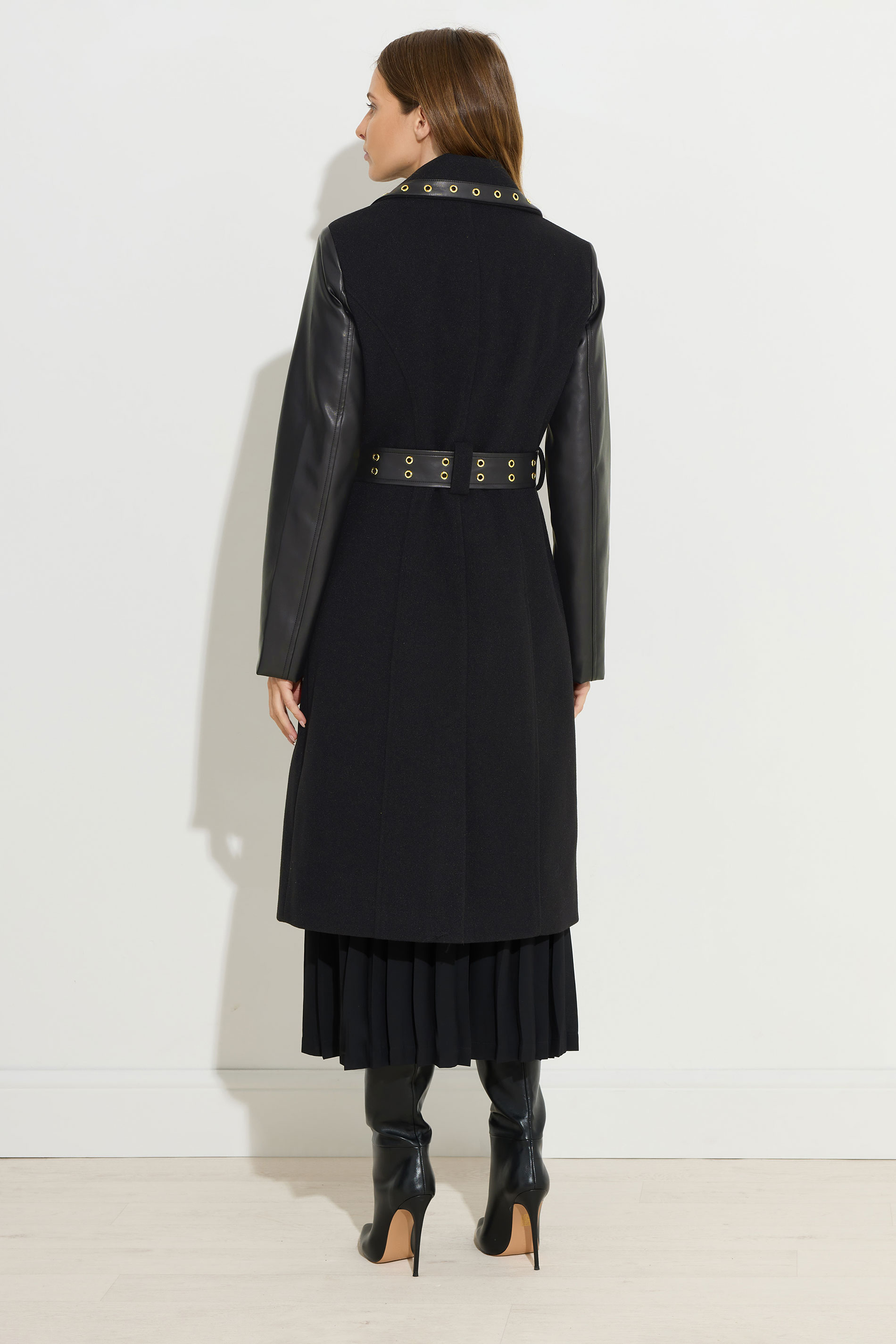 STAR Black Faux Leather Trim Coat | StarByJM 4