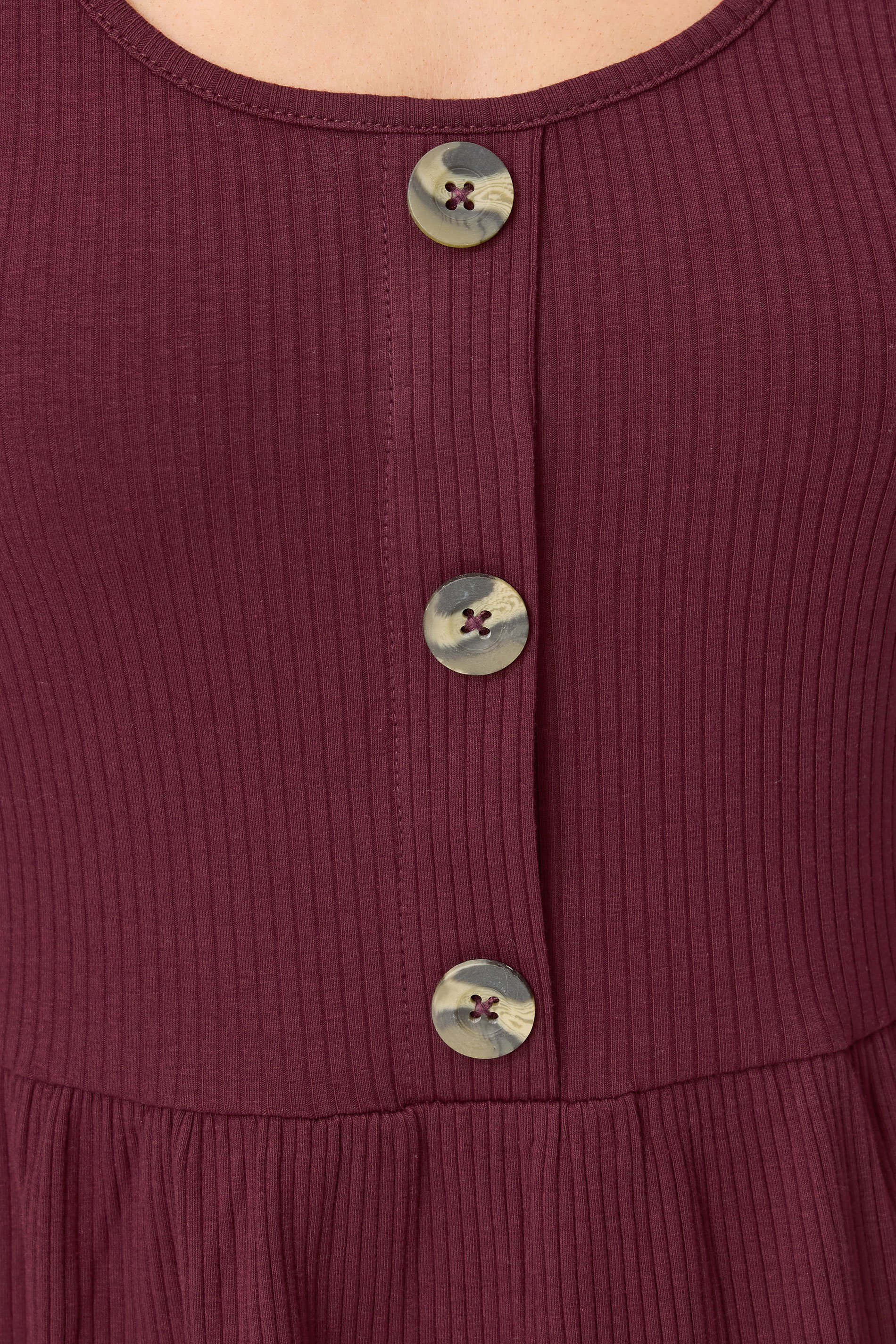 PixieGirl Petite Women's Burgundy Red Ribbed Button Midaxi Dress | PixieGirl 4