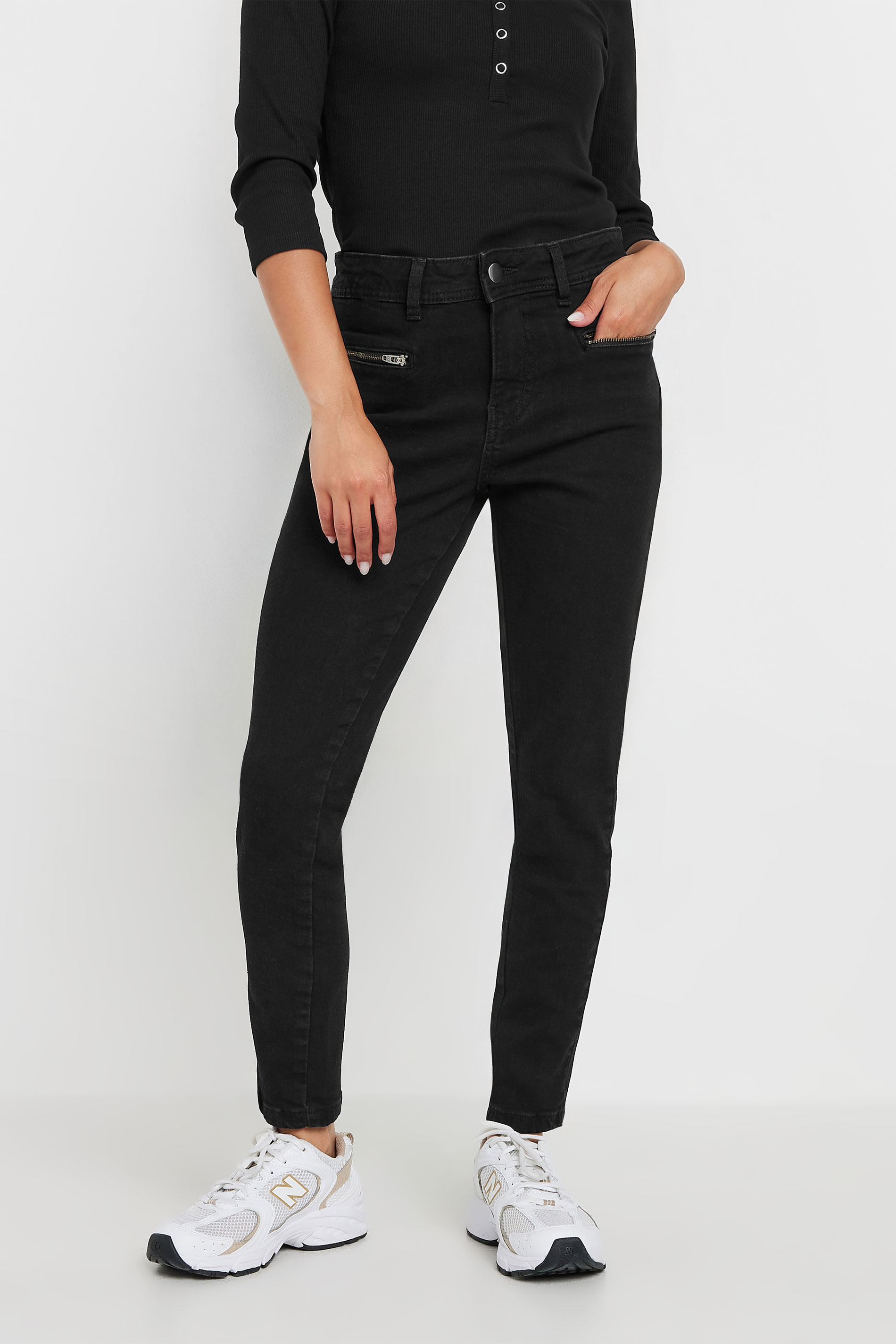 PixieGirl Petite Women's Black Stretch Zip Pocket Skinny Jeans | PixieGirl 2