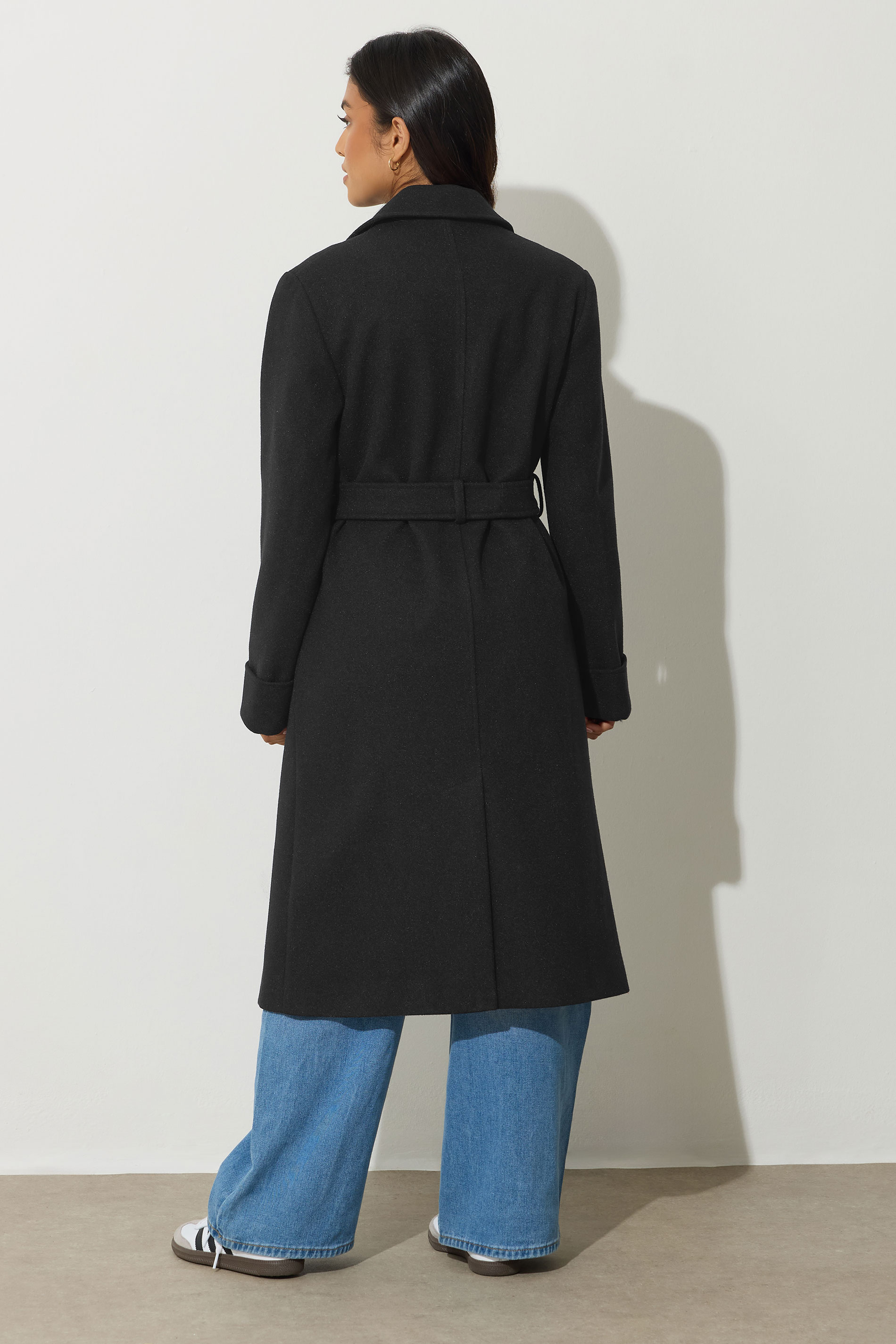 PixieGirl Petite Women's Black Wrap Belt Coat | PixieGirl 4