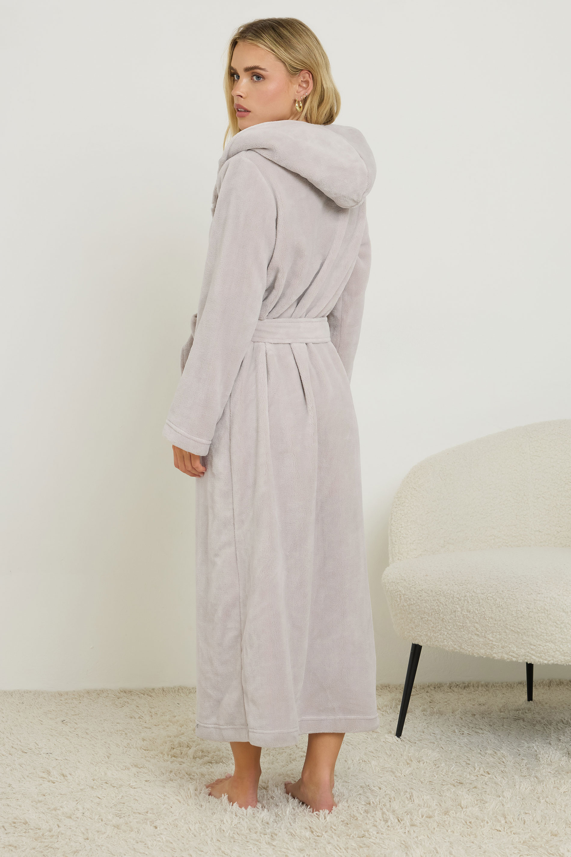 PixieGirl Petite Women's Stone Brown Luxury Soft Fleece Dressing Gown | PixieGirl 4