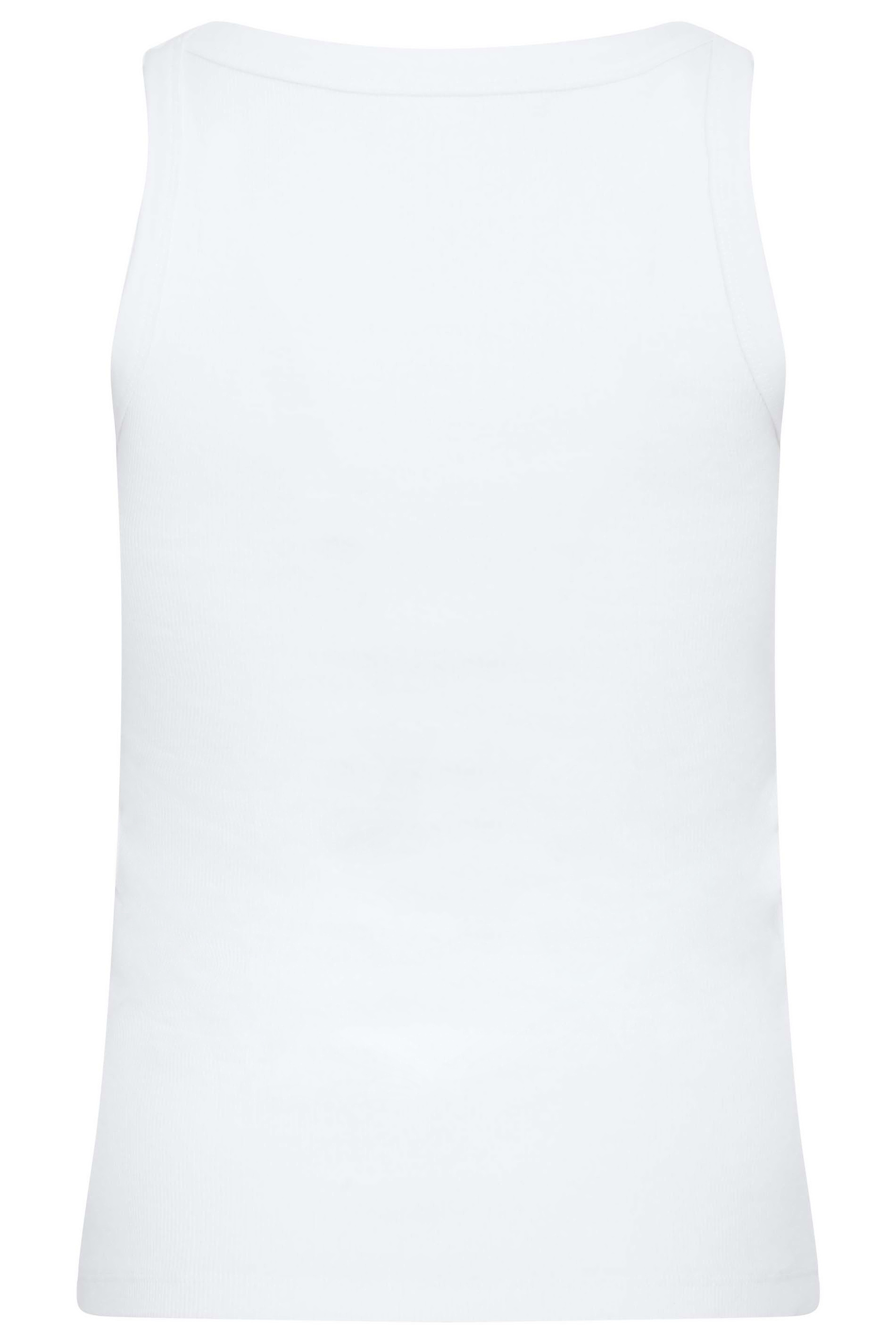 Petite White Ribbed Vest Top | PixieGirl 6