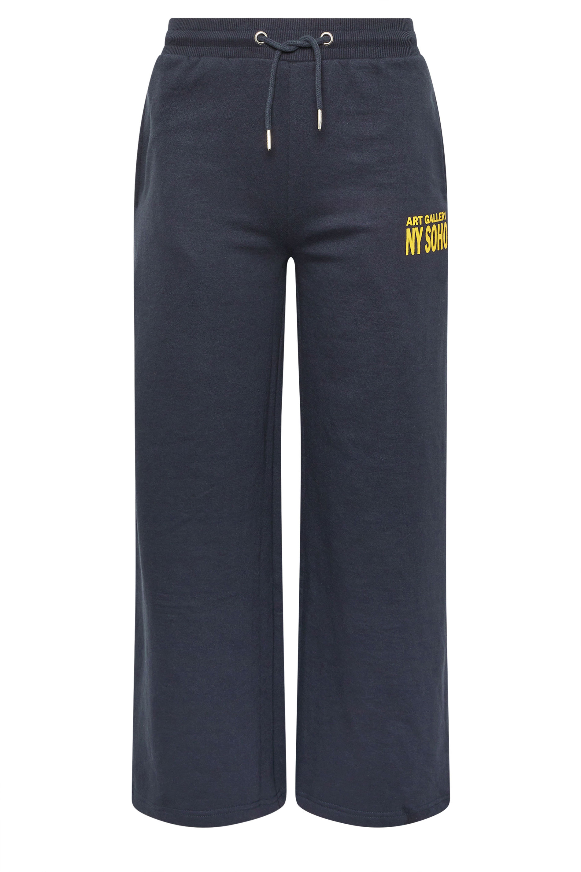 PixieGirl Petite Women's Blue 'NY Soho' Slogan Wide Leg Joggers | PixieGirl  5