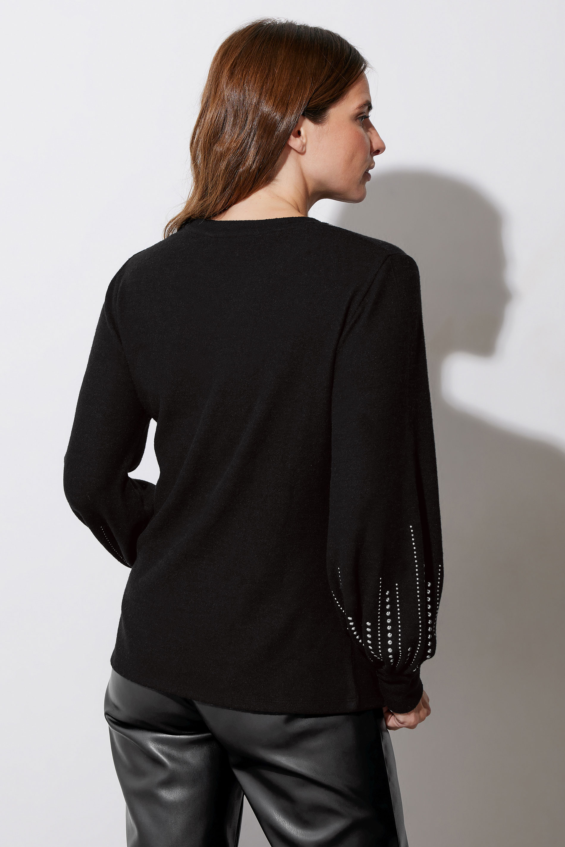 STAR Black Knitted Stud Detail Jumper | StarByJM 6