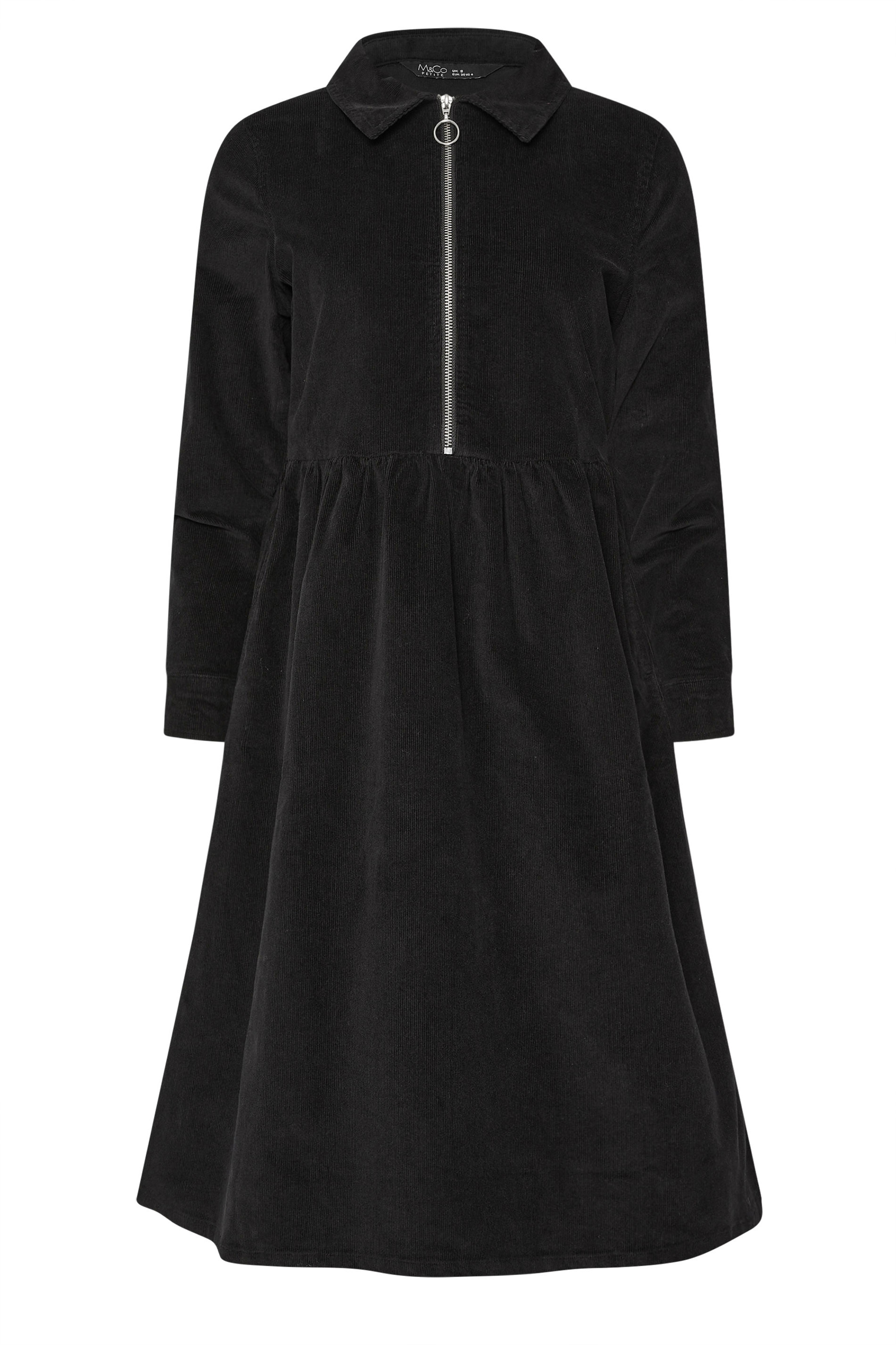 M&Co Petite Black Cord Zip Shirt Dress | M&Co 6