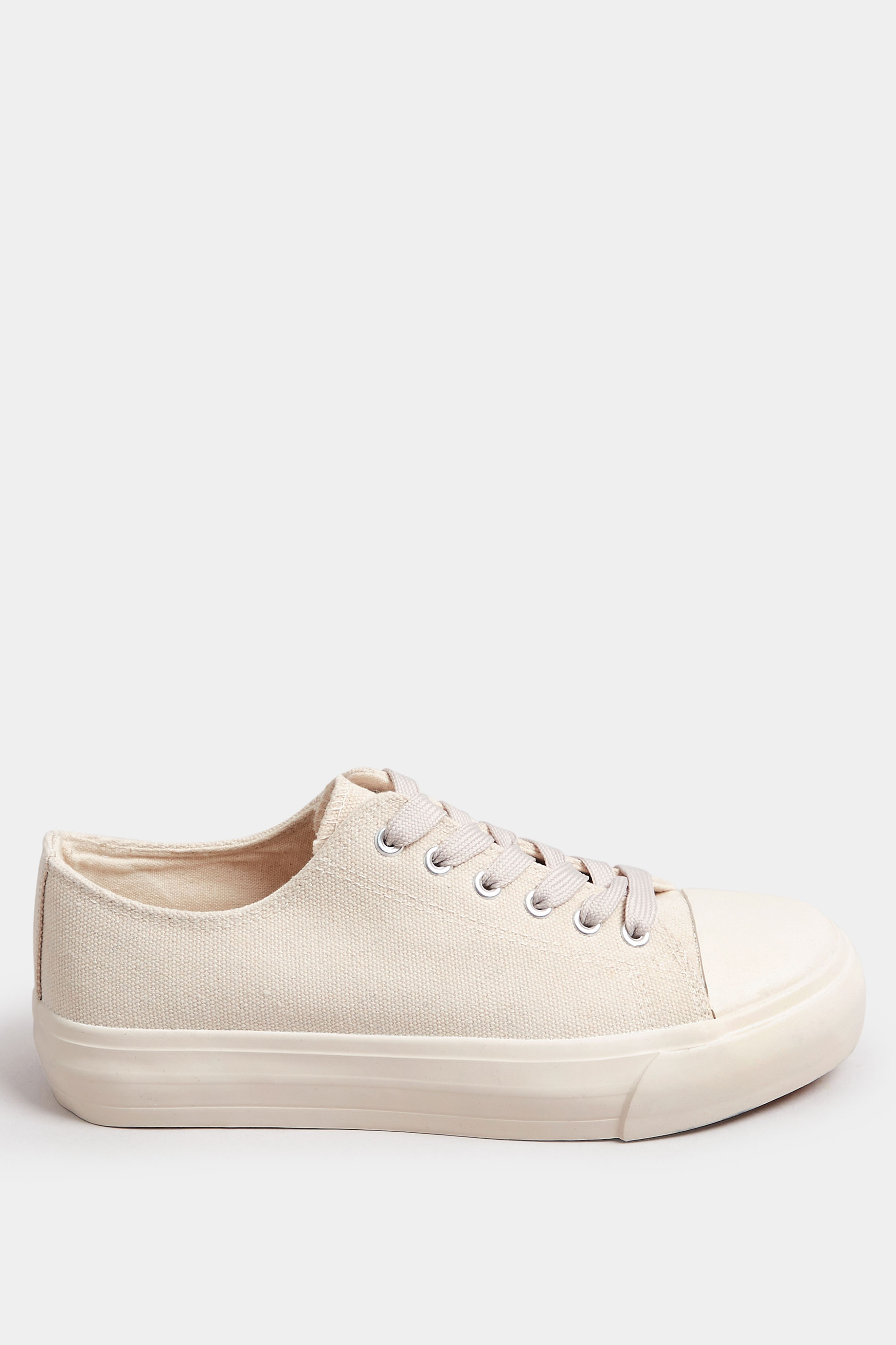 Natural Brown Canvas Trainers In Extra Wide EEE Fit | Yours Clothing 4