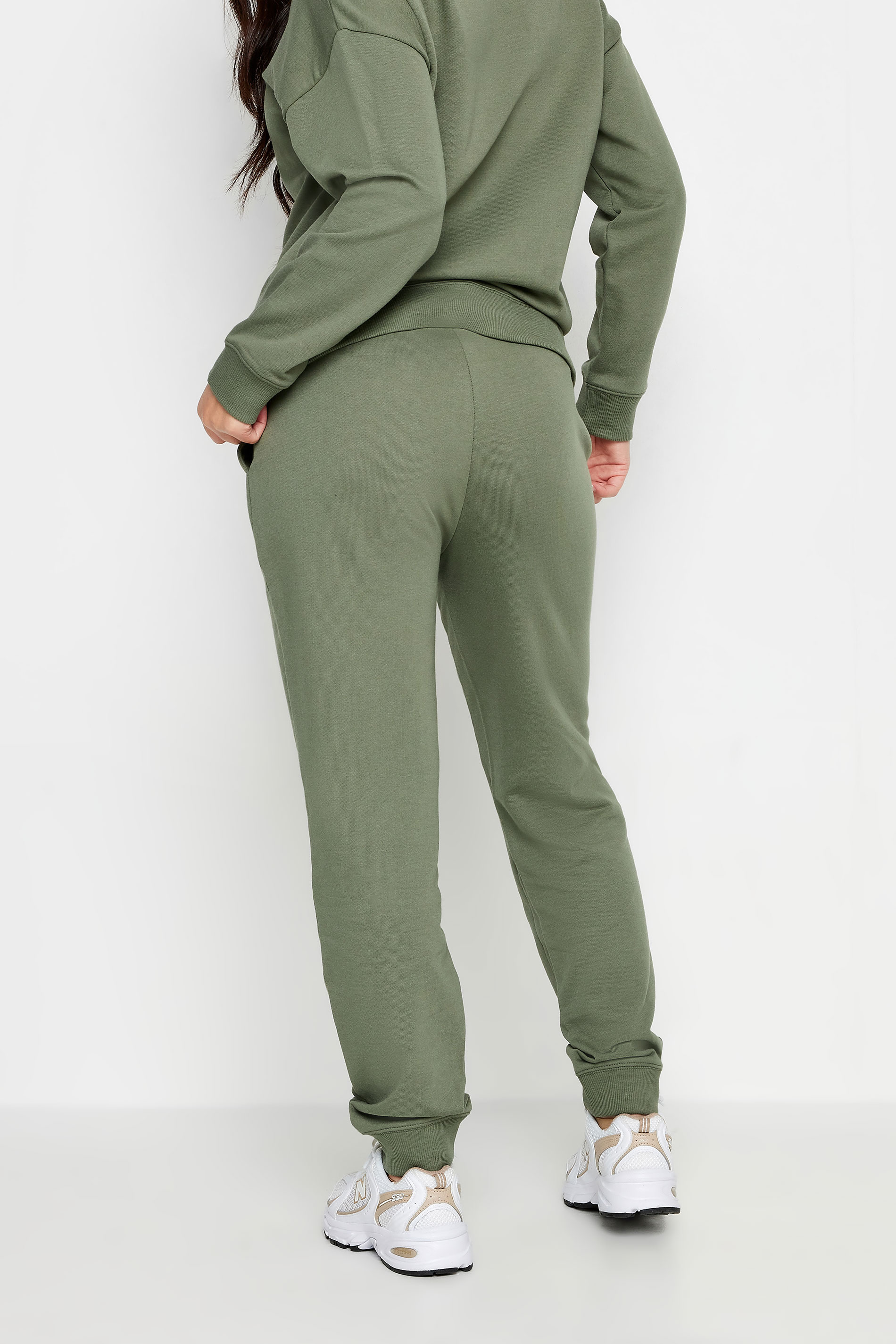 PixieGirl Petite Womens Sage Green Cuffed Joggers | PixieGirl 4