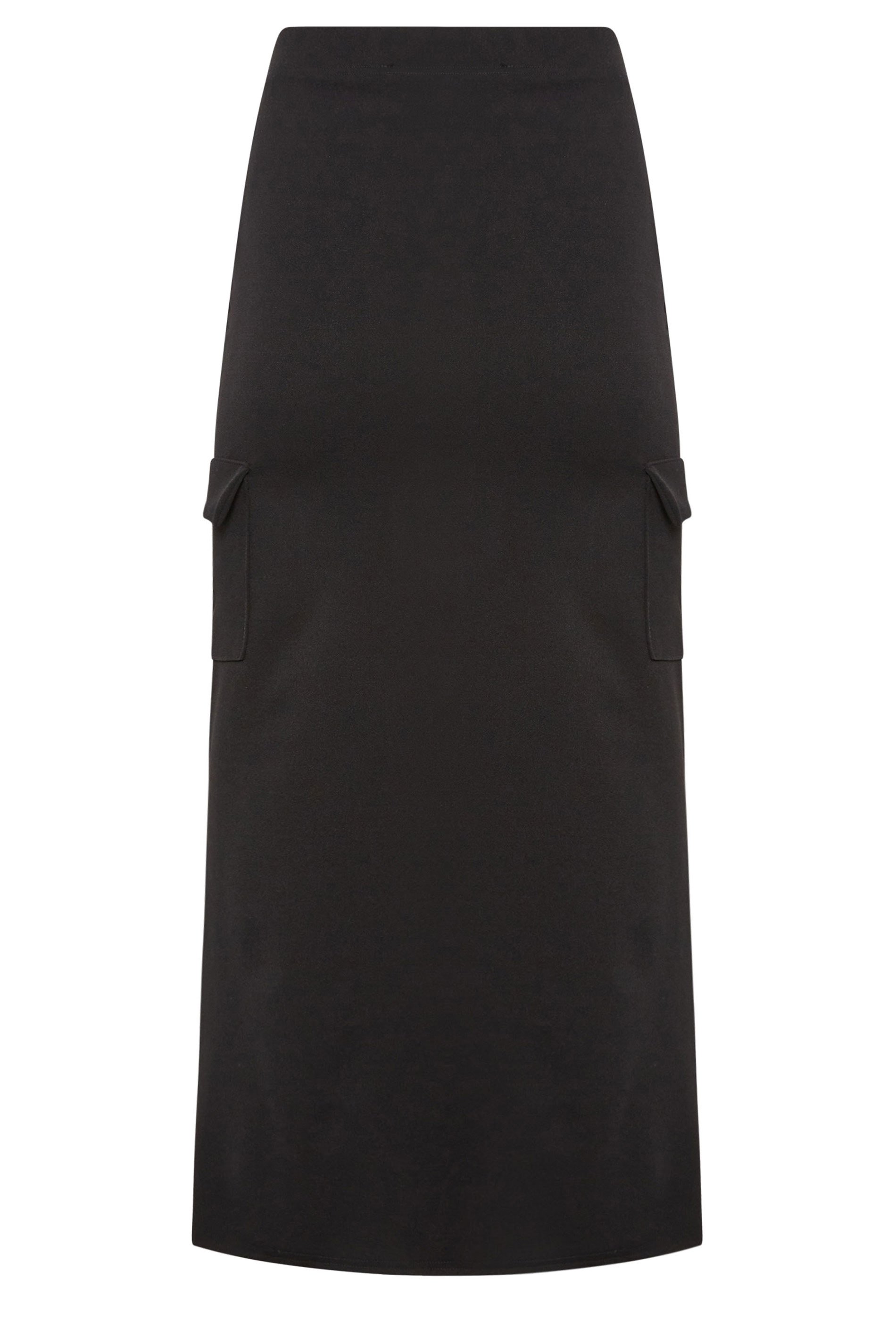 Petite Black Cargo Split Hem Maxi Skirt | PixieGirl 4