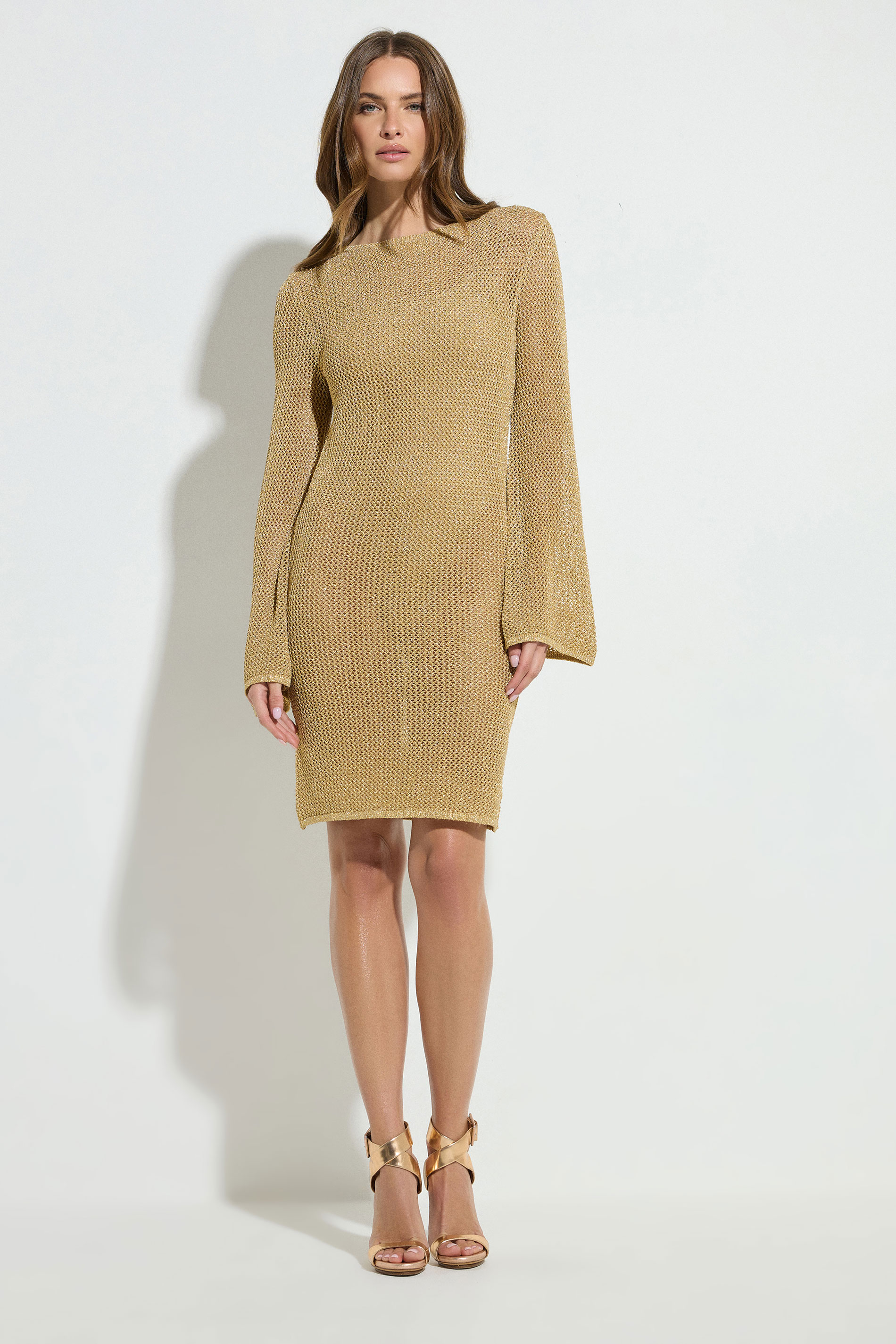 STAR Gold Knitted Metallic Tie Mini Dress | StarByJM 4