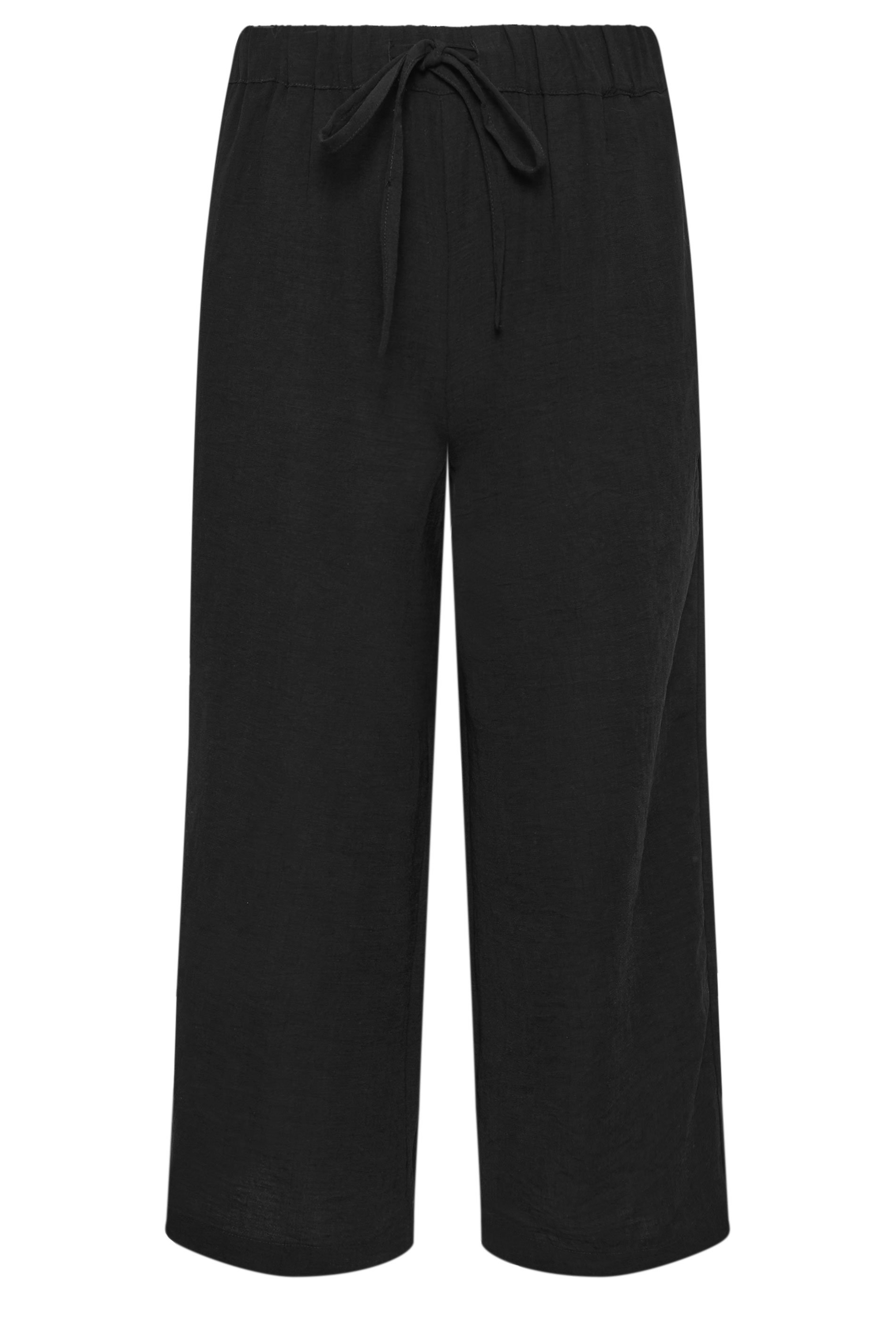 PixieGirl Petite Women's Black Cropped Wide Leg Trousers | PixieGirl 6
