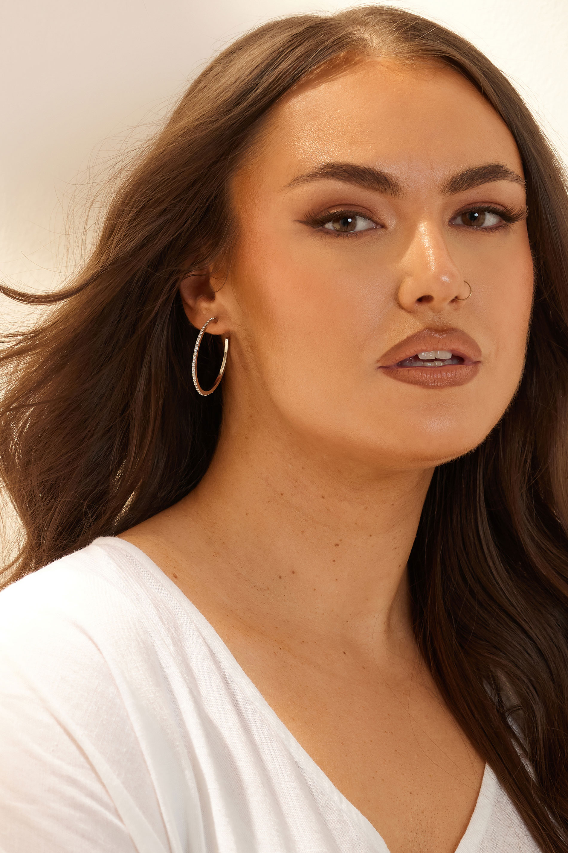 3 PACK Silver Tone Diamante Hoop Earrings Set | Yours Clothing 2