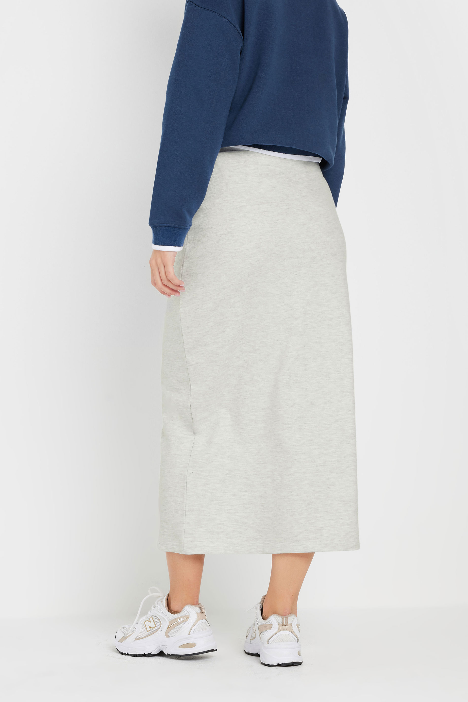 PixieGirl Petite Women's Grey Marl Sweatshirt Maxi Skirt | PixieGirl 4