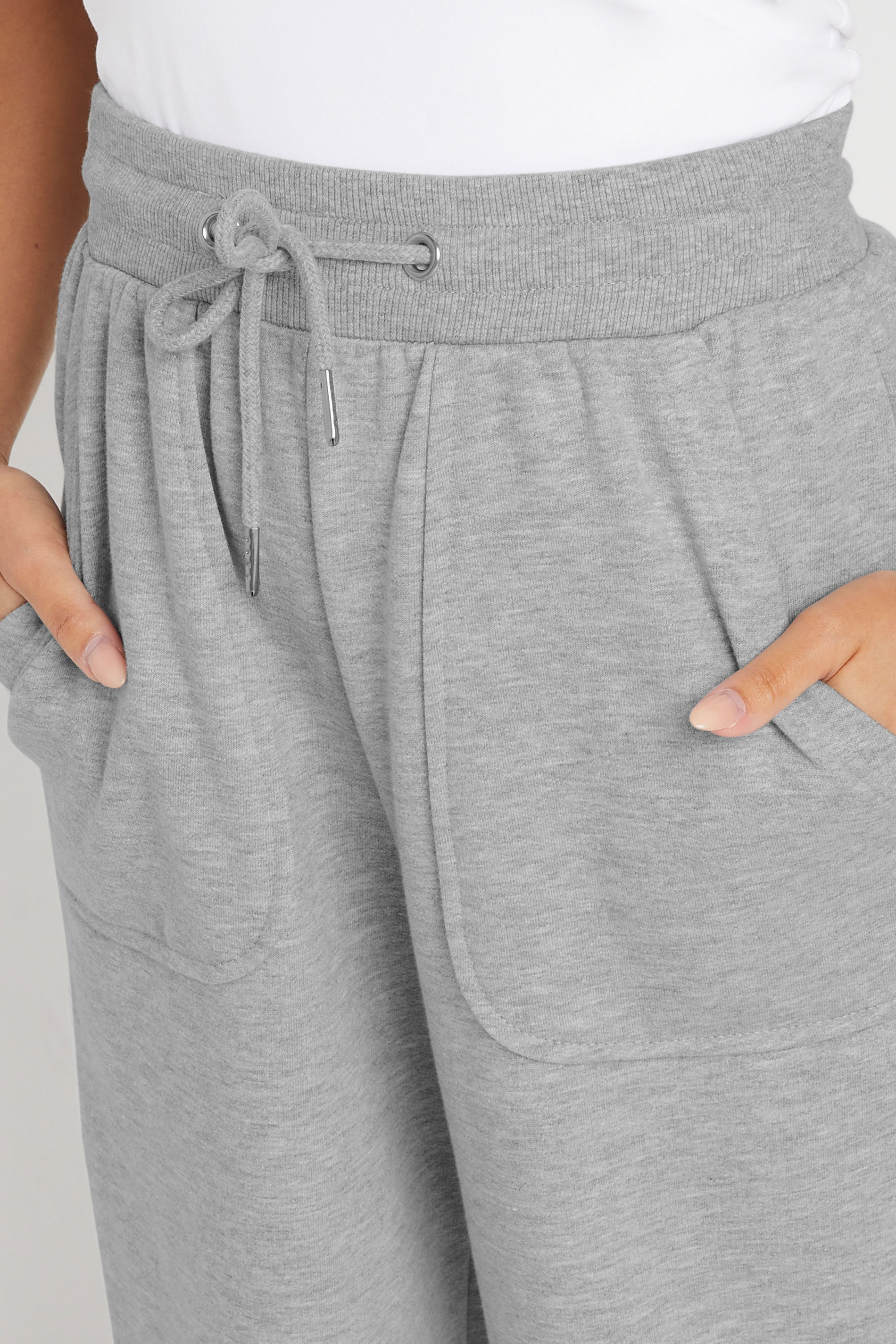 PixieGirl Petite Women's Grey Pocket Patch Wide Leg Joggers | PixieGirl 6