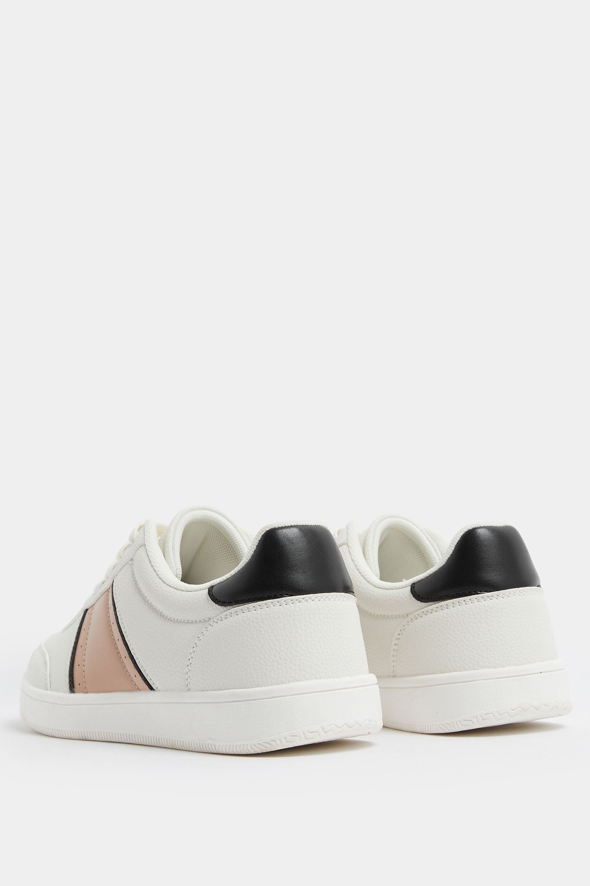 White Panelled Trainers In Extra Wide EEE Fit | Yours Clothing 4