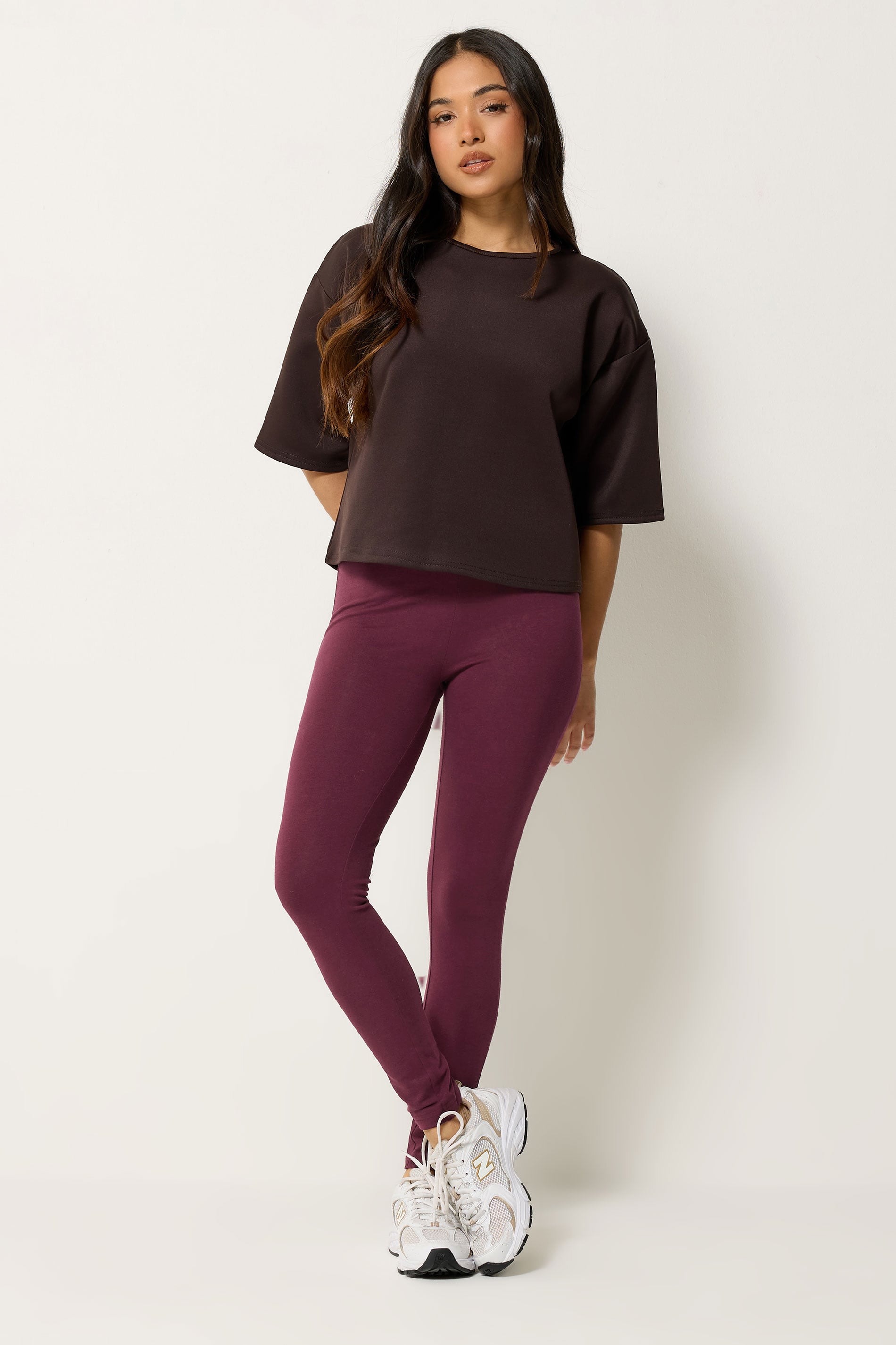 PixieGirl Petite Women's 2 PACK Burgundy Red & Black Cotton Leggings | PixieGirl 1