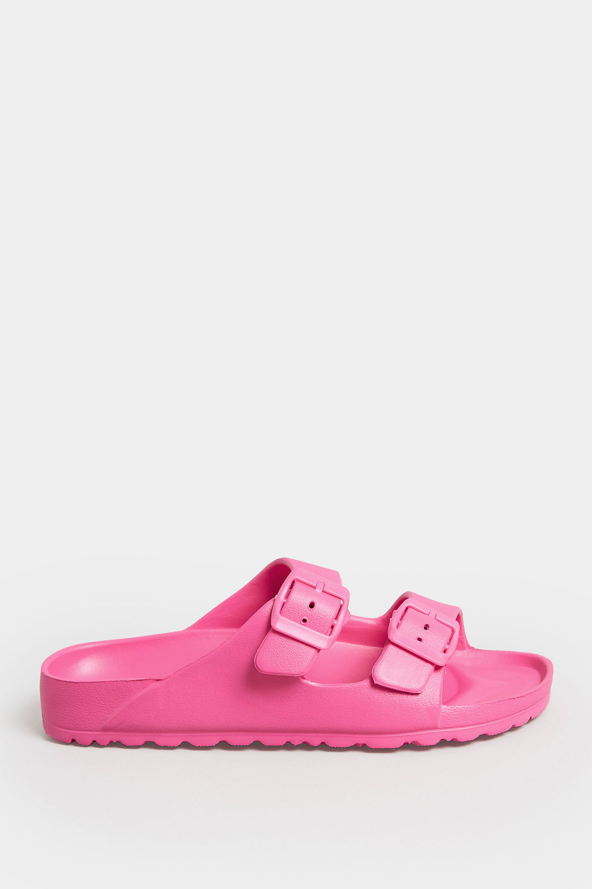 PixieGirl Pink Two Strap Sliders In Standard Fit | PixieGirl 3