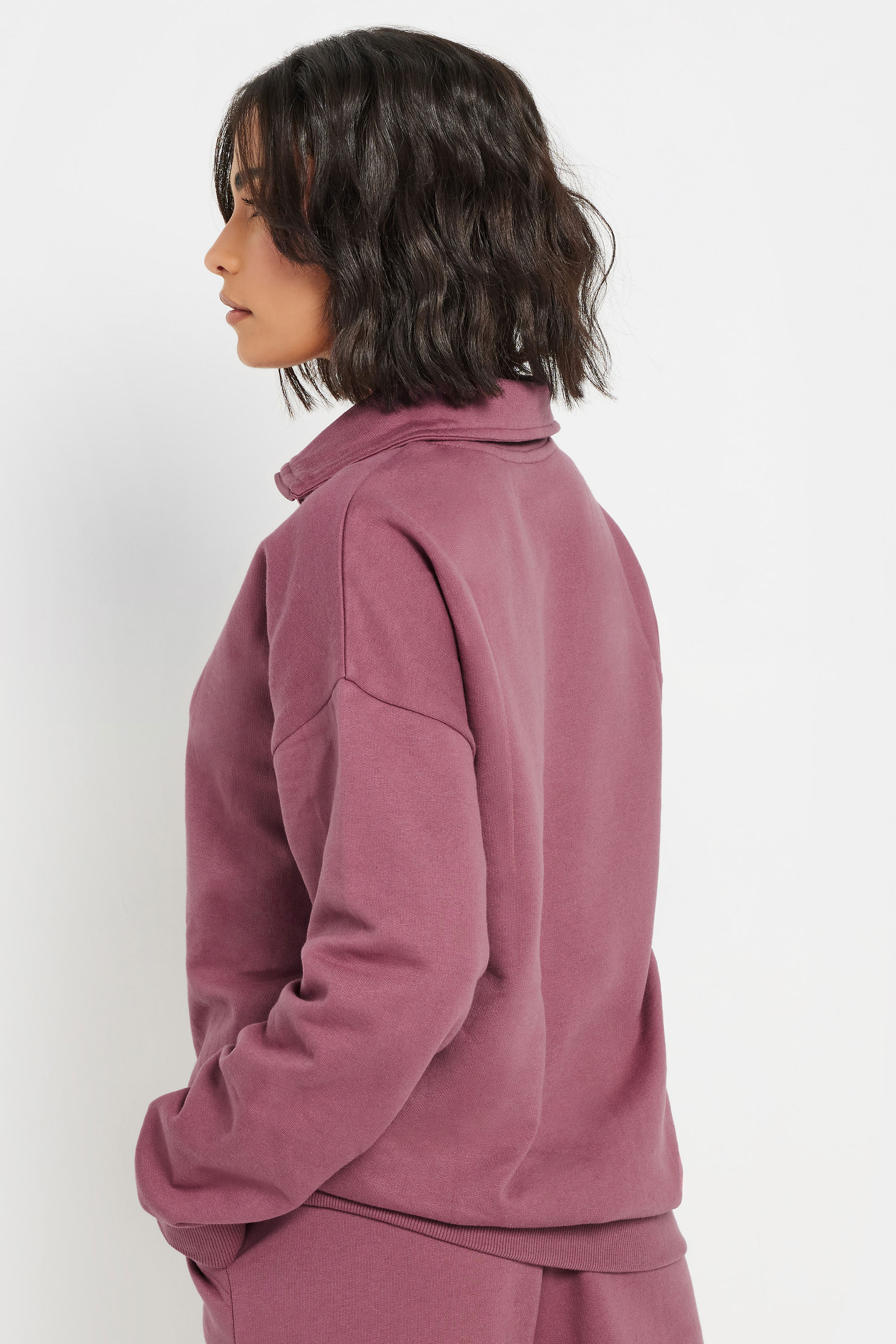 PixieGirl Petite Women's Blush Pink Quarter Zip Sweatshirt | PixieGirl 5