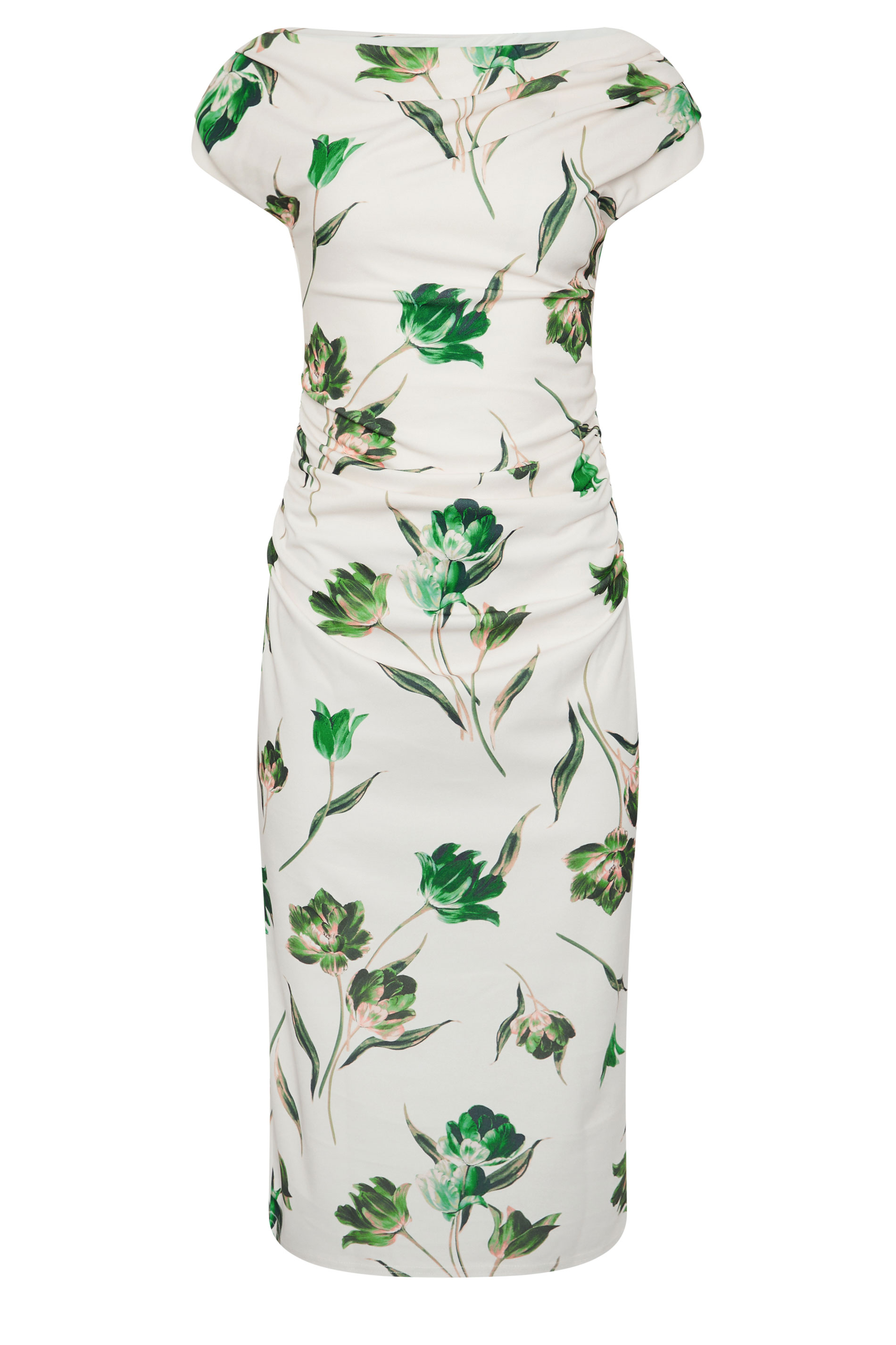 STAR White Floral Draped Midi Dress | StarByJM 5