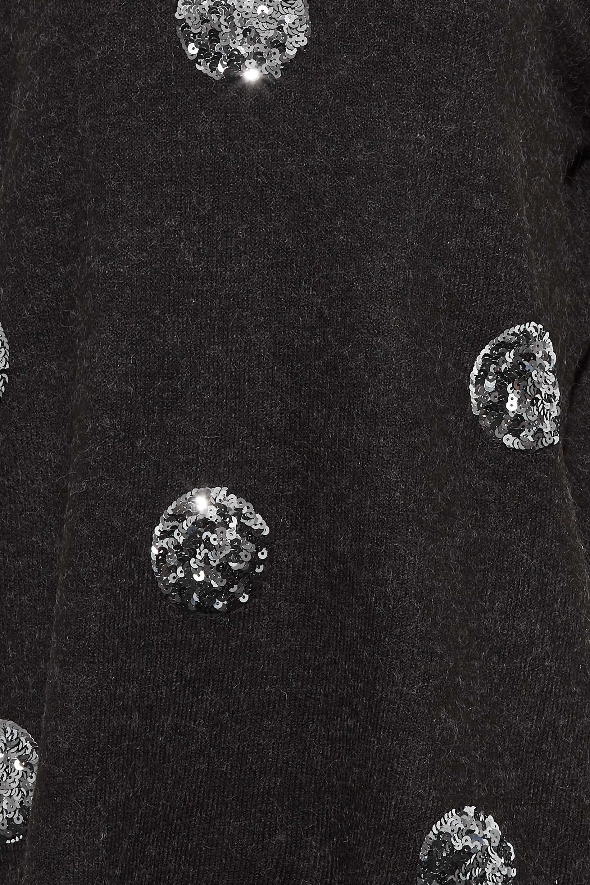 Petite Charcoal Grey Spot Sequin Jumper | PixieGirl 5