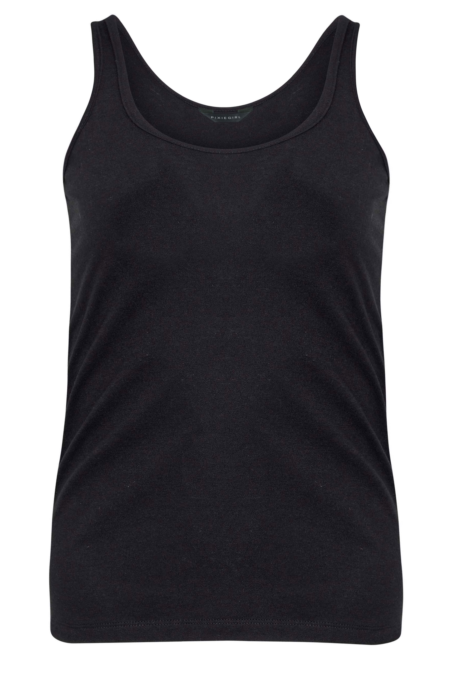 PixieGirl Petite Women's 2 PACK Black & White Dipped Hem Vest Tops | PixieGirl 9