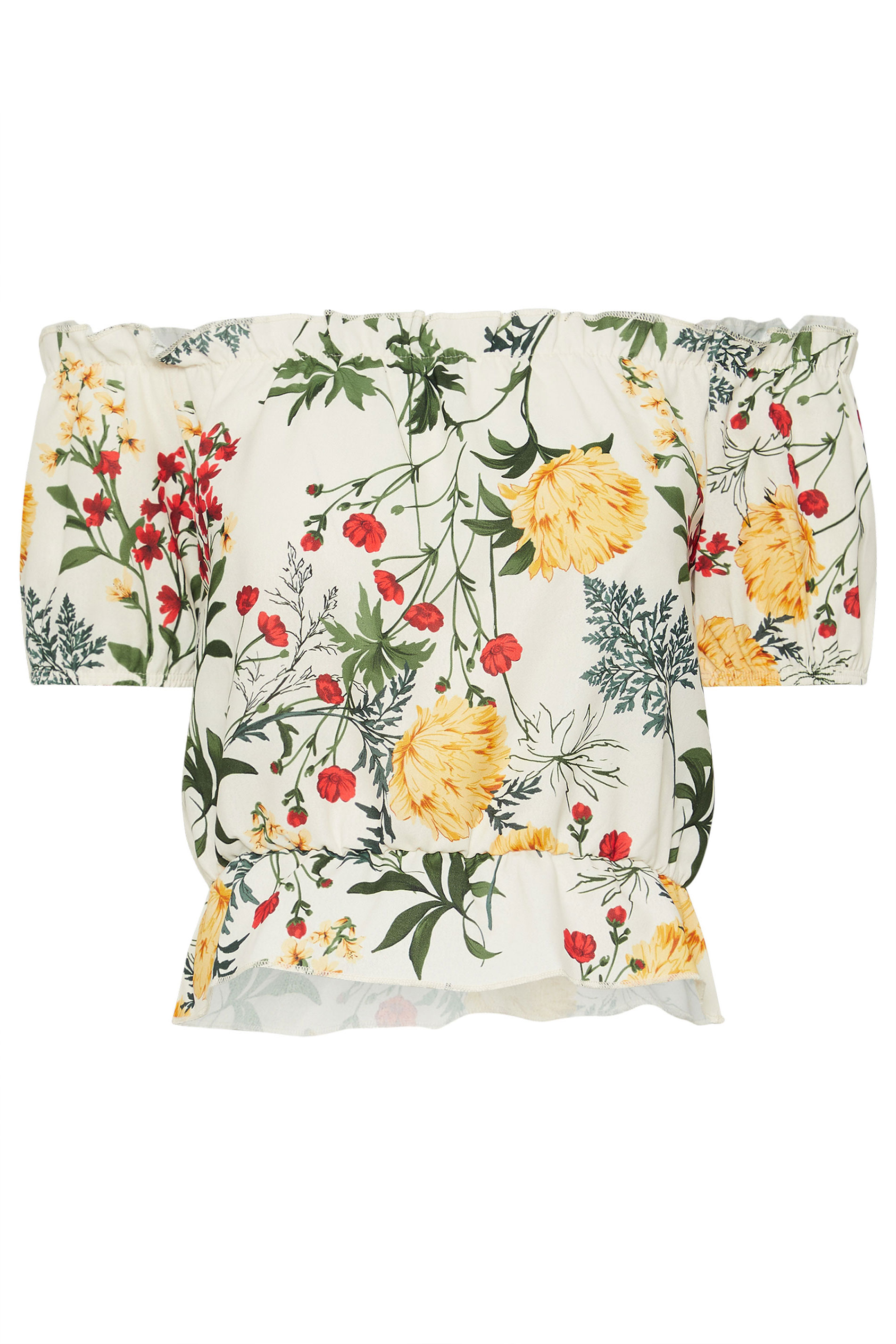 PixieGirl White Floral Bardot Top | PixieGirl 5