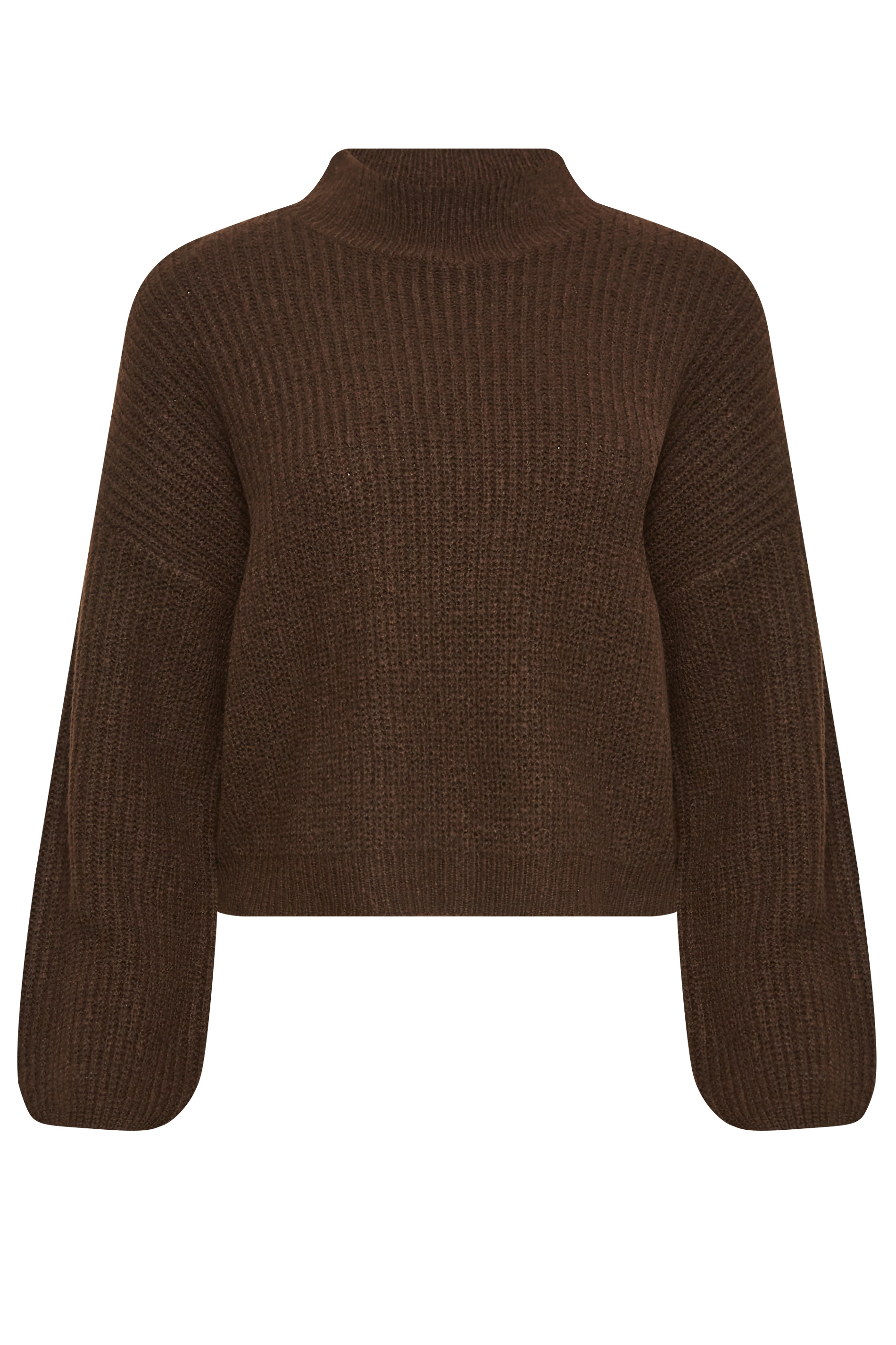 PixieGirl Petite Womens Brown Funnel Neck Jumper | PixieGirl  7