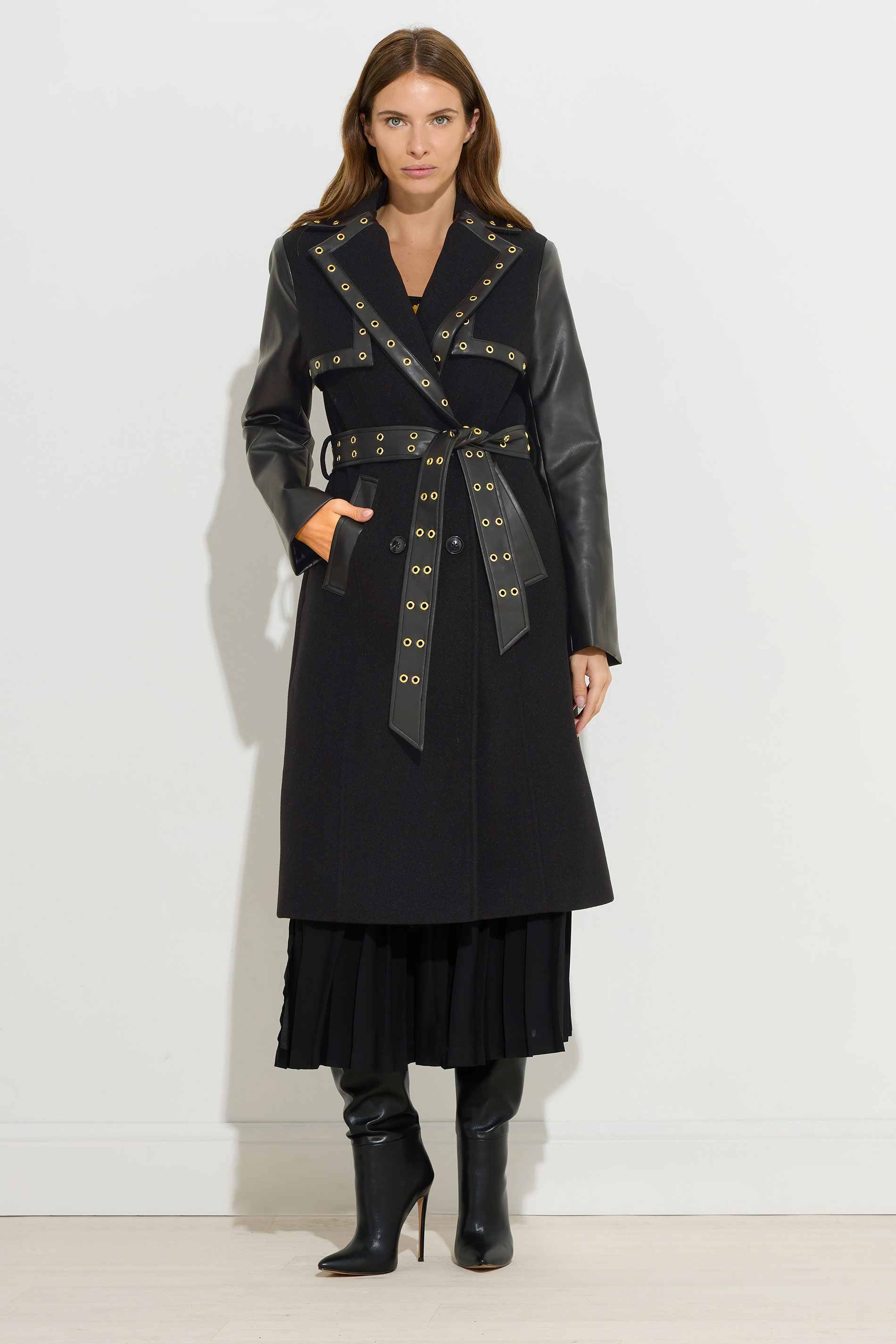 STAR Black Faux Leather Trim Coat | StarByJM 2