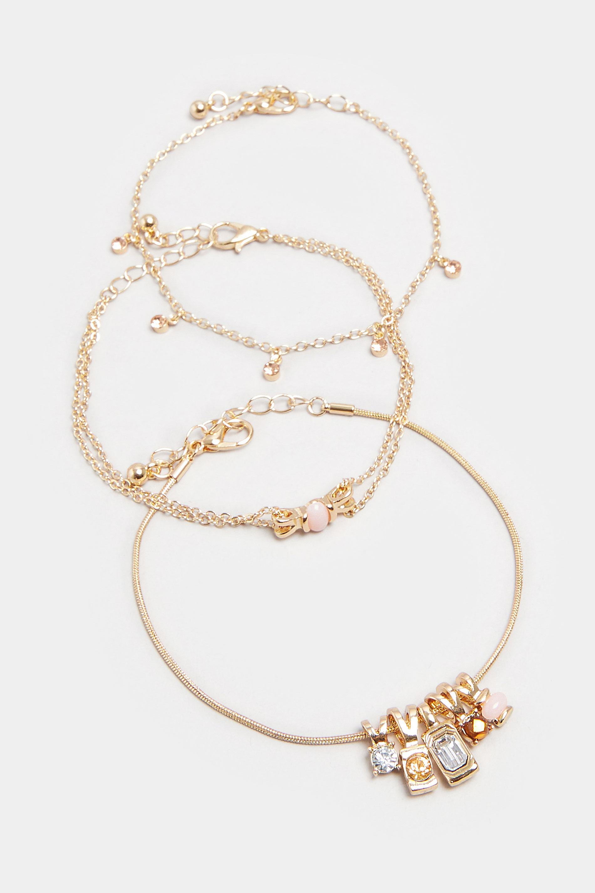 Gold Tone Chain Charm Bracelet | Yours Clothing 2