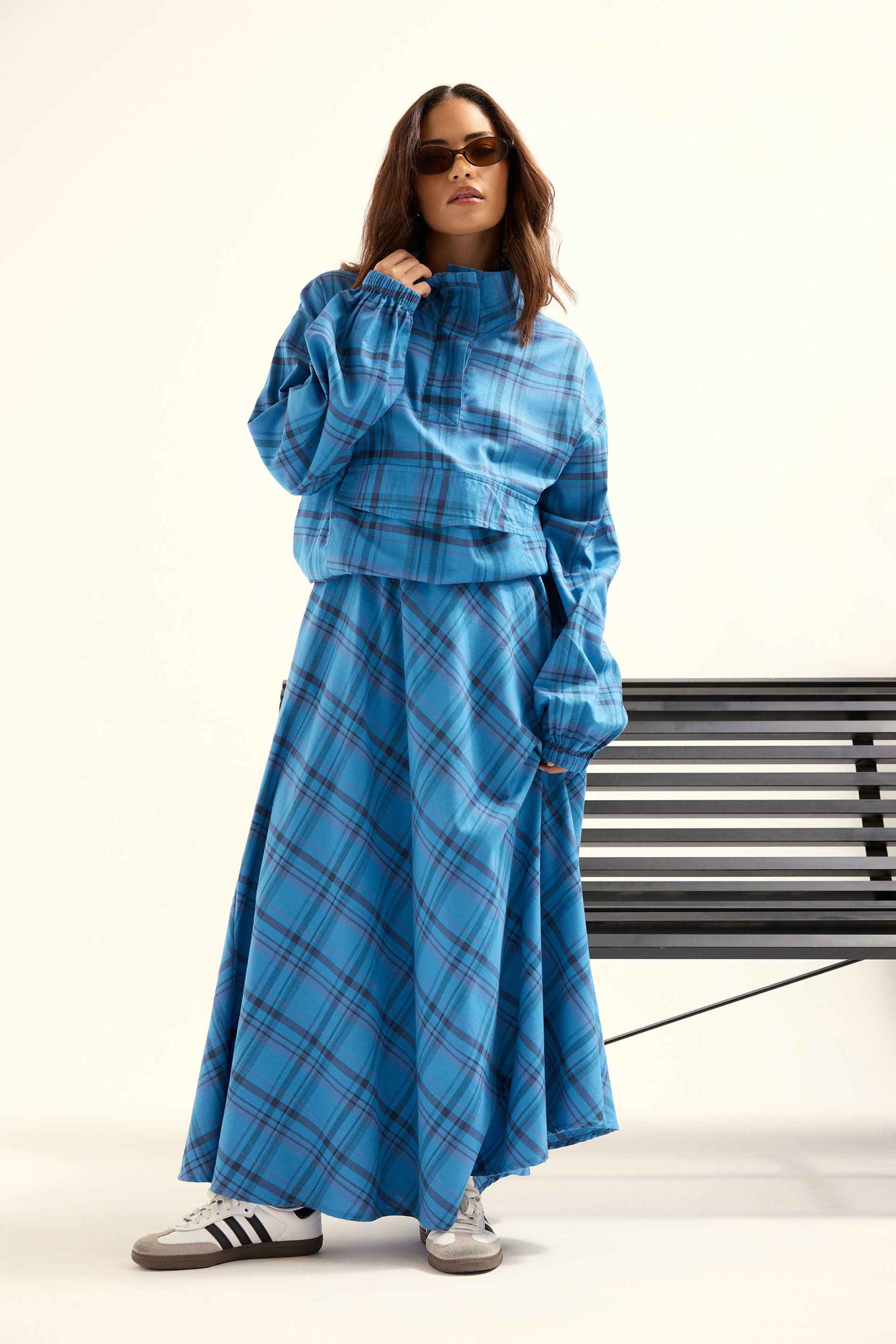 Pixiegirl Women's Blue Petite Check Print Shirt Size 14