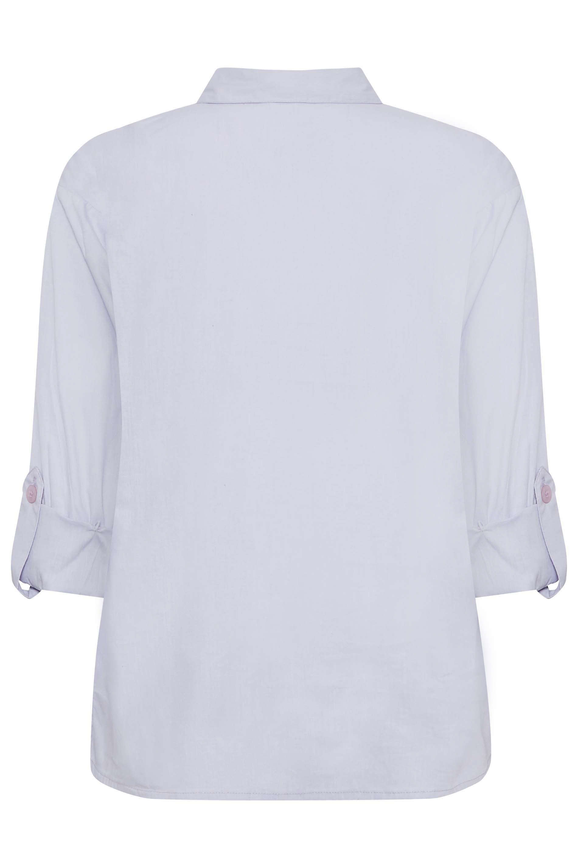 Petite Lilac Purple Oversized Cotton Shirt | PixieGirl 7