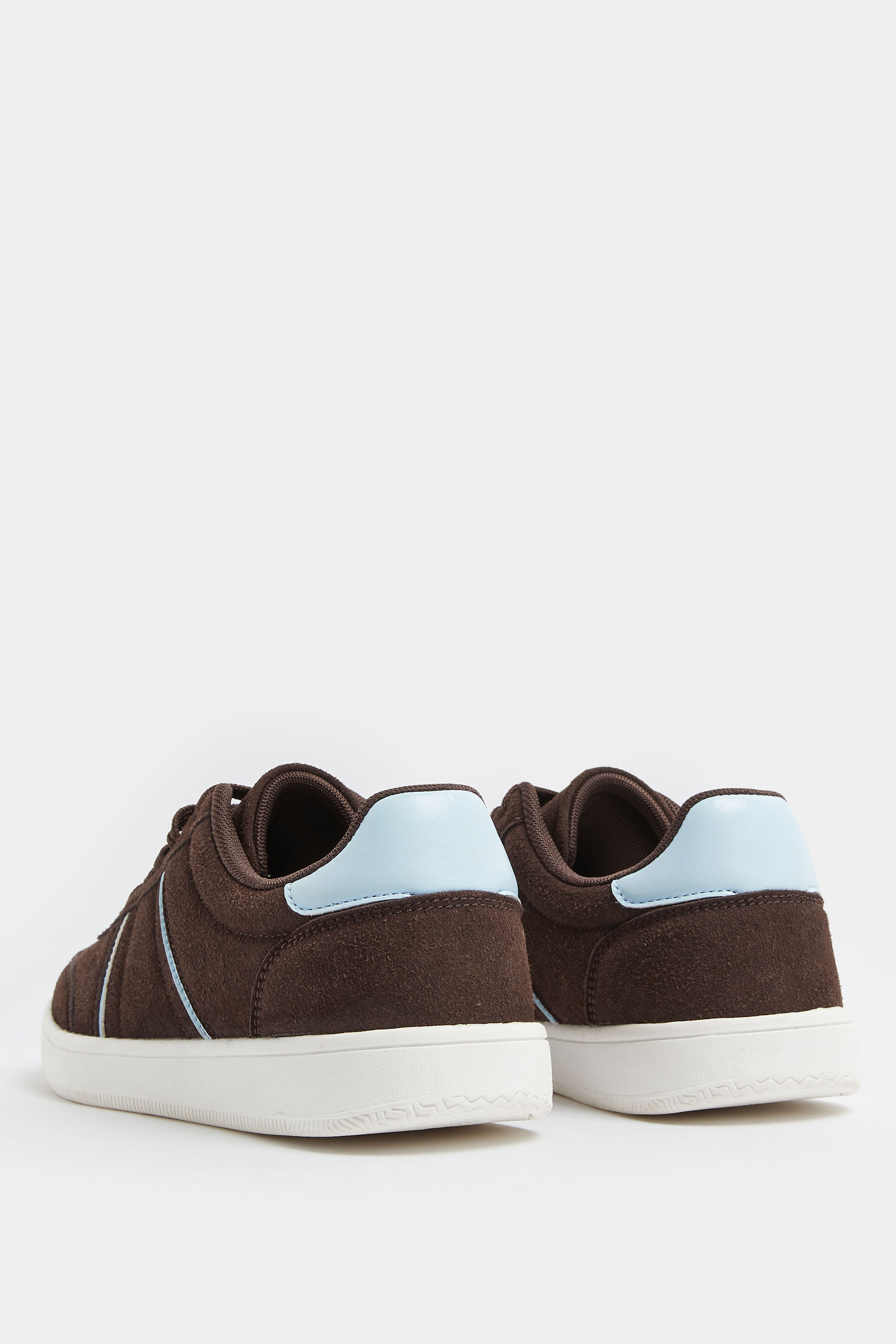 Chocolate Brown Panelled Trainers In Extra Wide EEE Fit | Yours Clothing 4