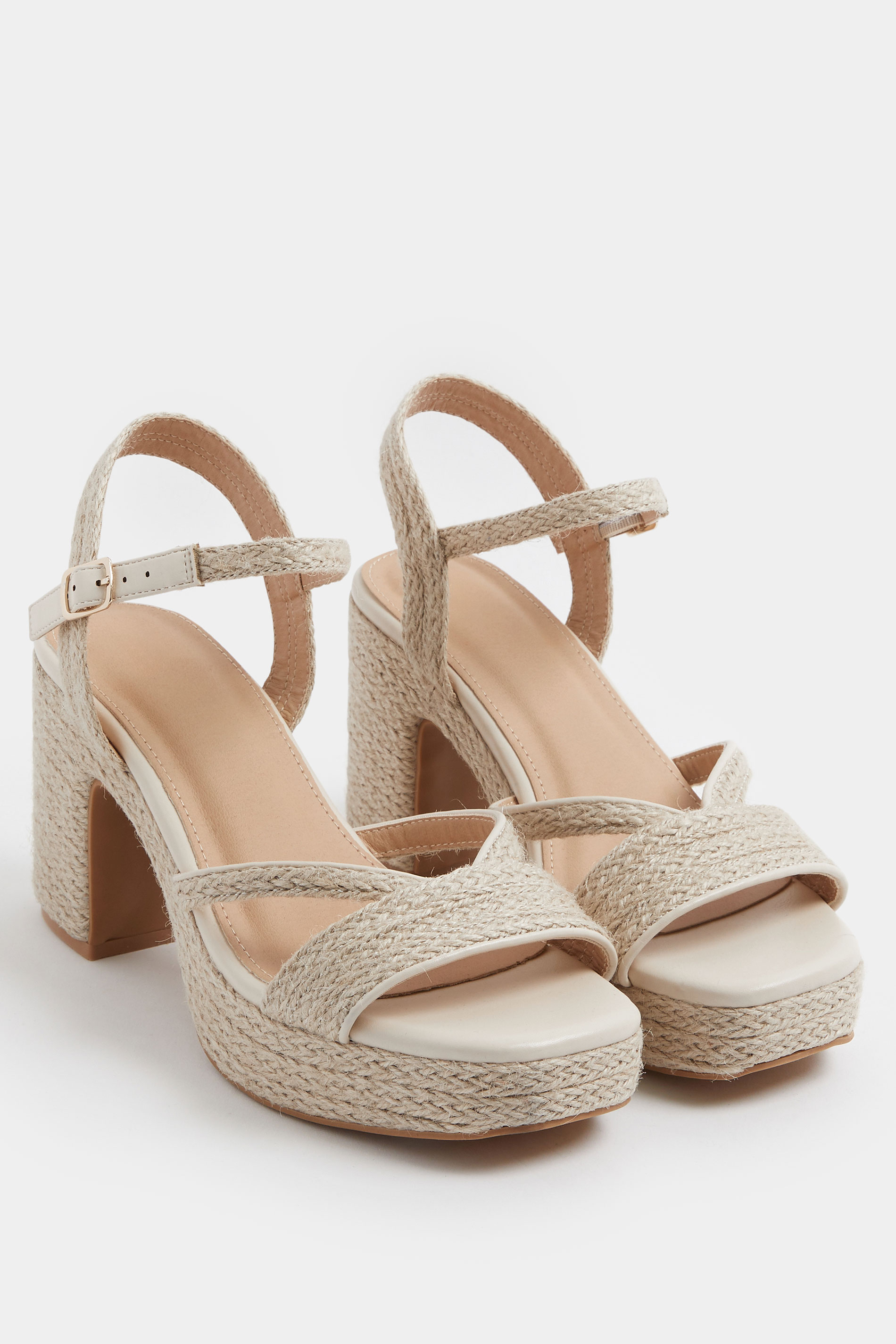 Natural Brown Rope Heel Sandals In Wide E Fit | Yours Clothing 3