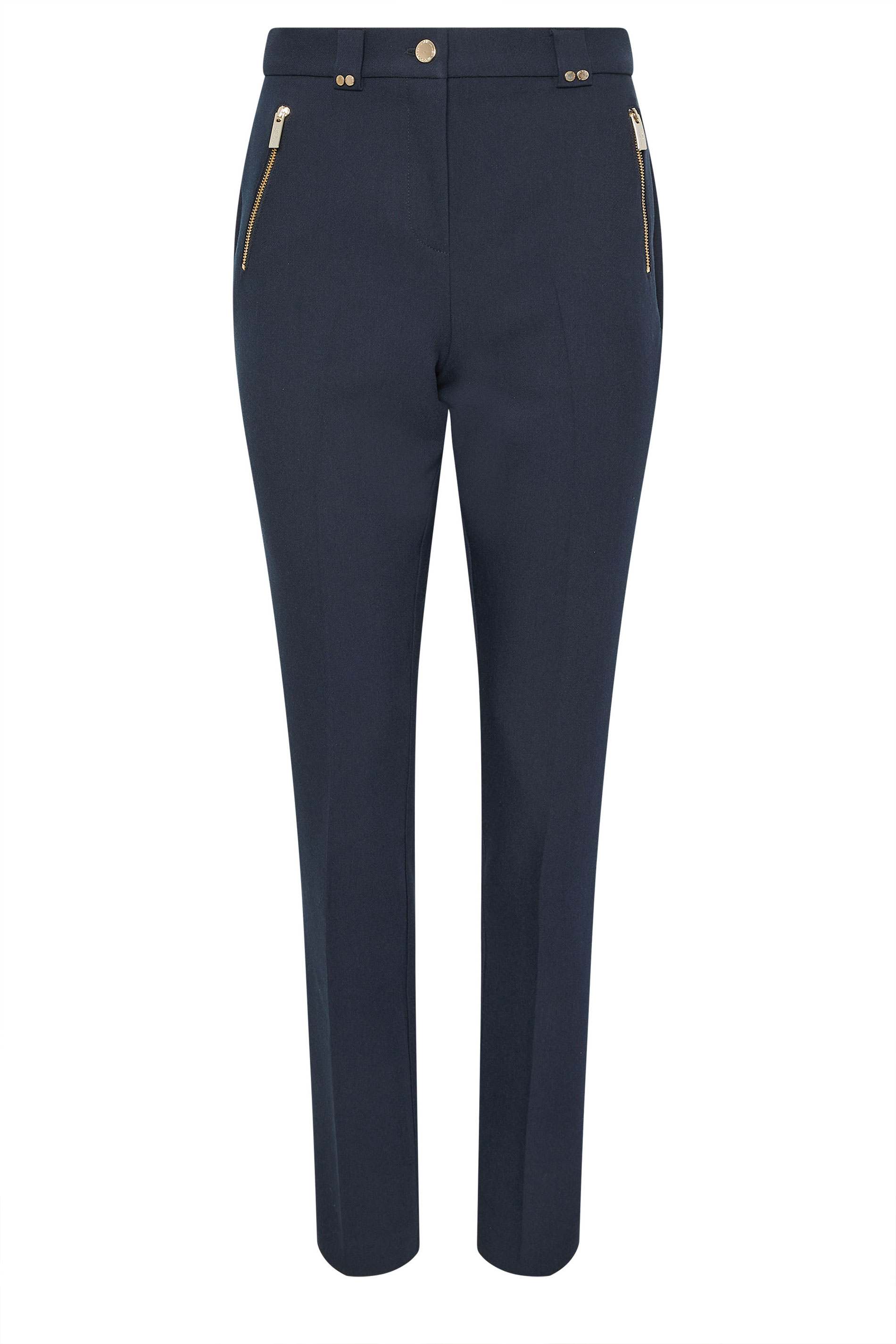 STAR Navy Blue Tailored Straight Leg Trousers | StarByJM 2