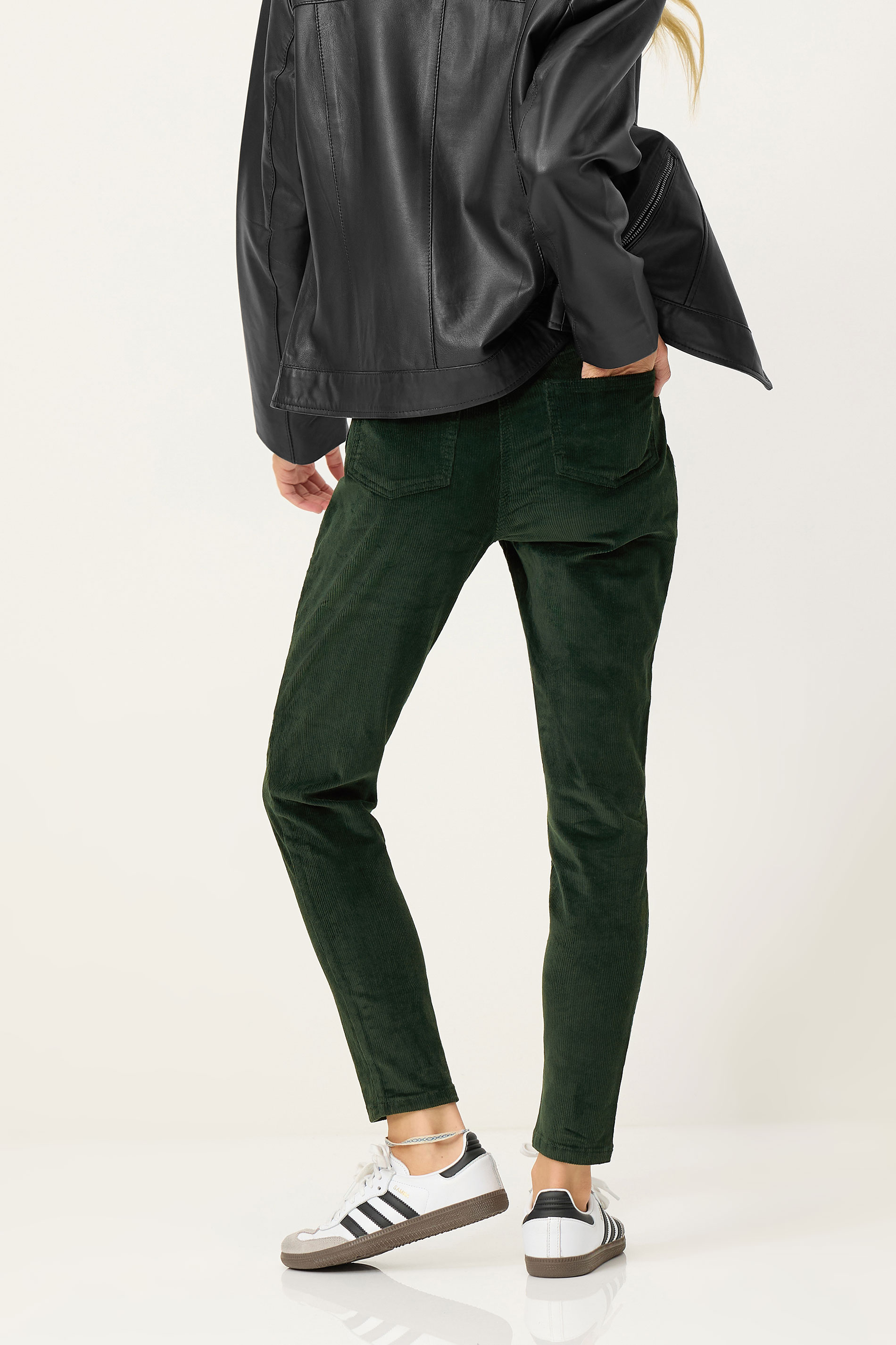 PixieGirl Petite Women's Khaki Green Cord Skinny Jeans | PixieGirl 3