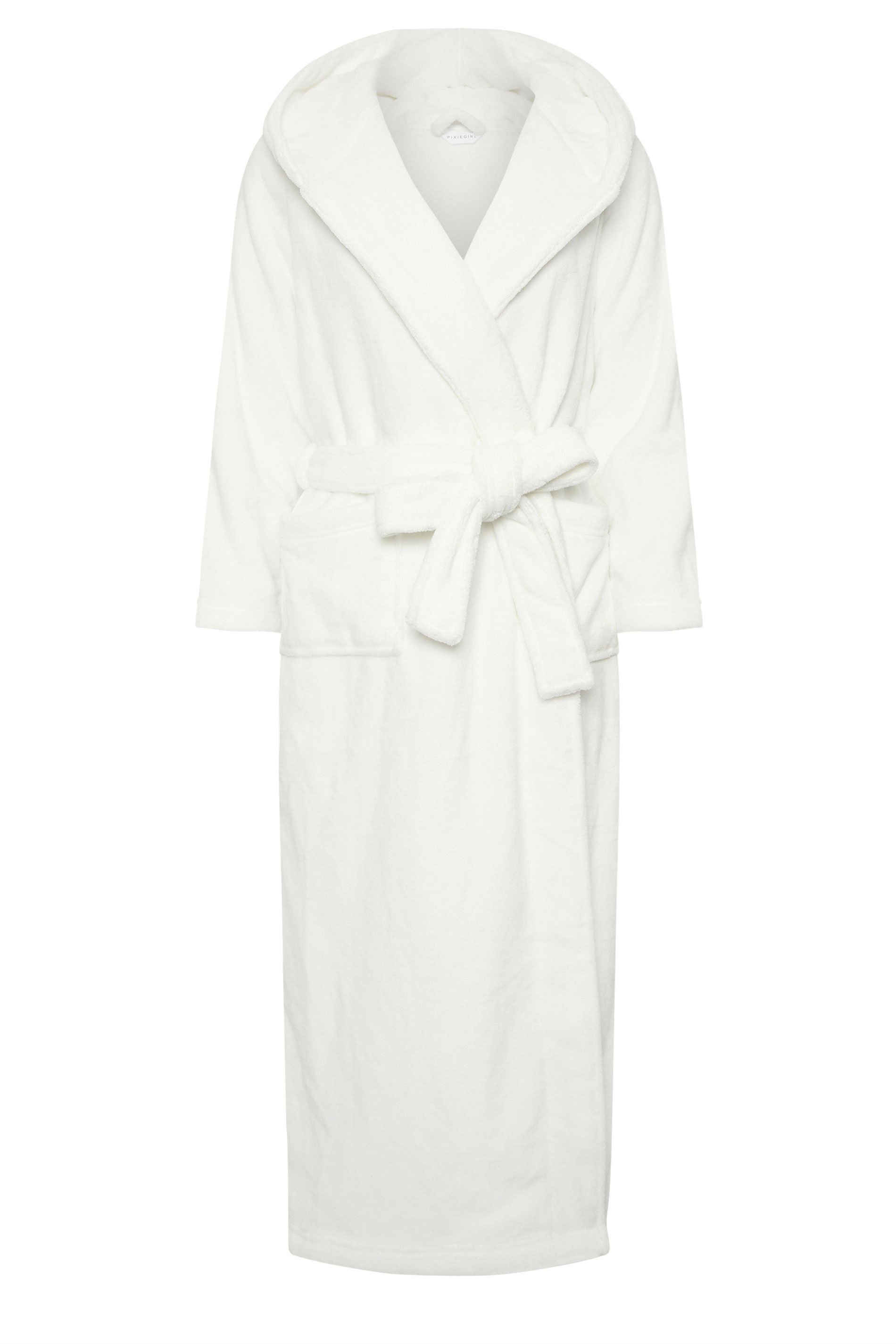 PixieGirl Petite Women's White Luxury Soft Fleece Dressing Gown | PixieGirl 5