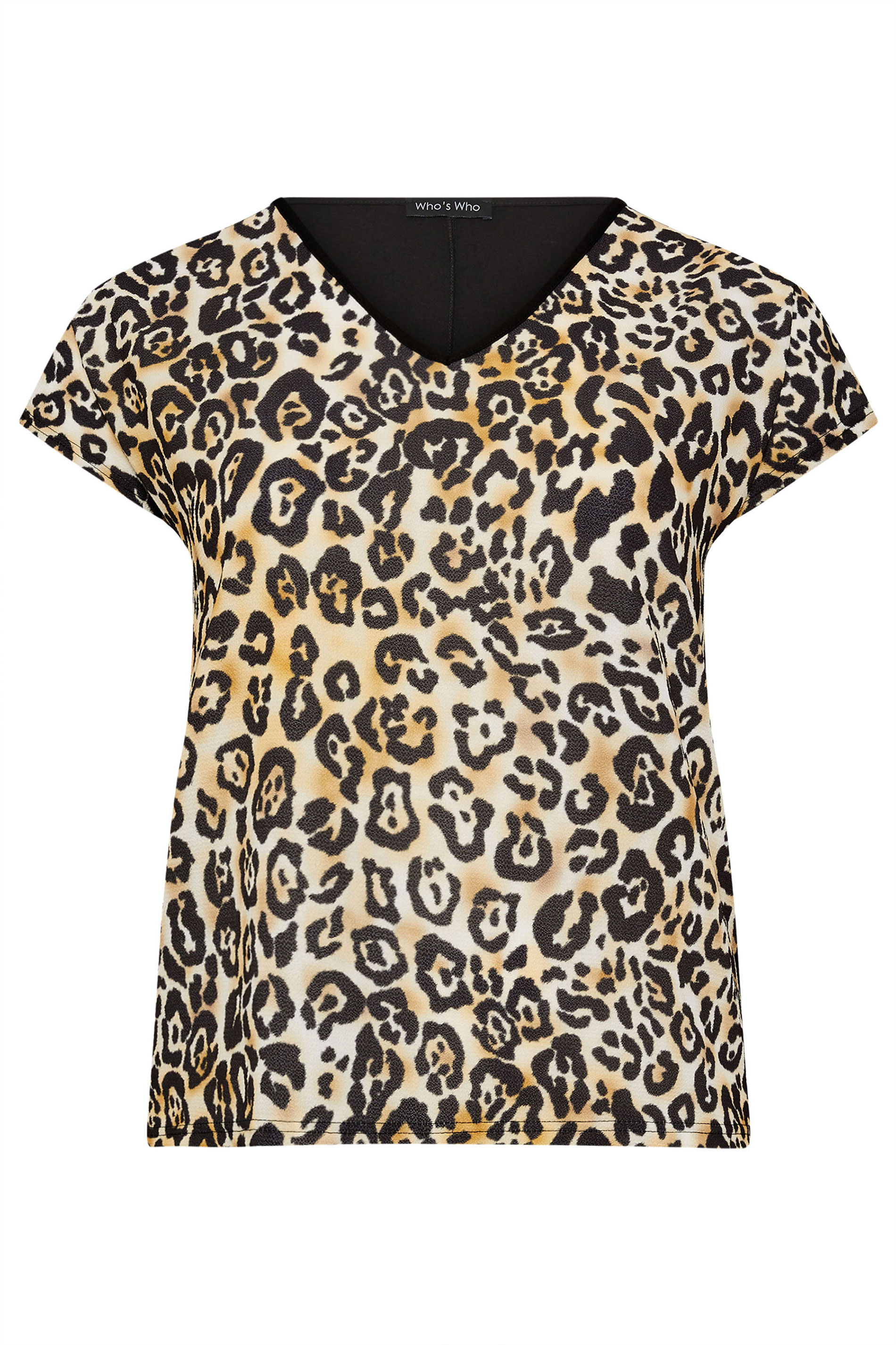 M&Co Petite Women's Natural Brown Leopard Print Short Sleeve Top | M&Co 5