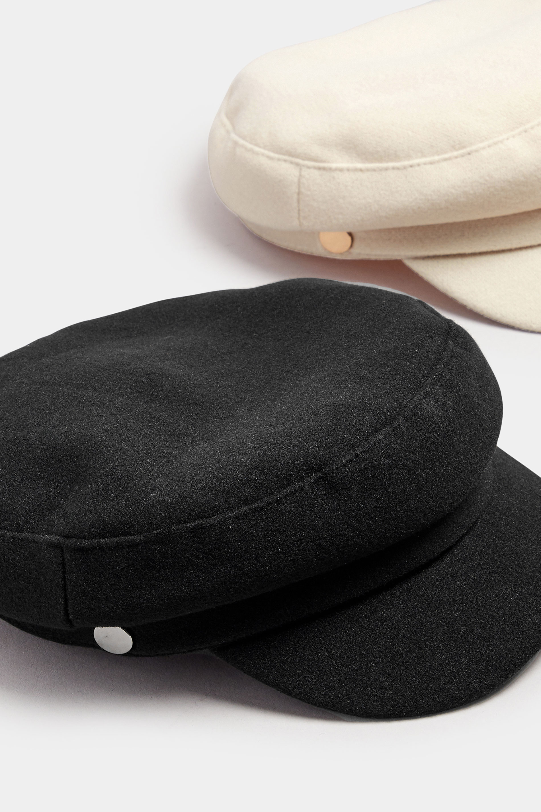 Black Felt Baker Boy Cap | Yours Clothing 4