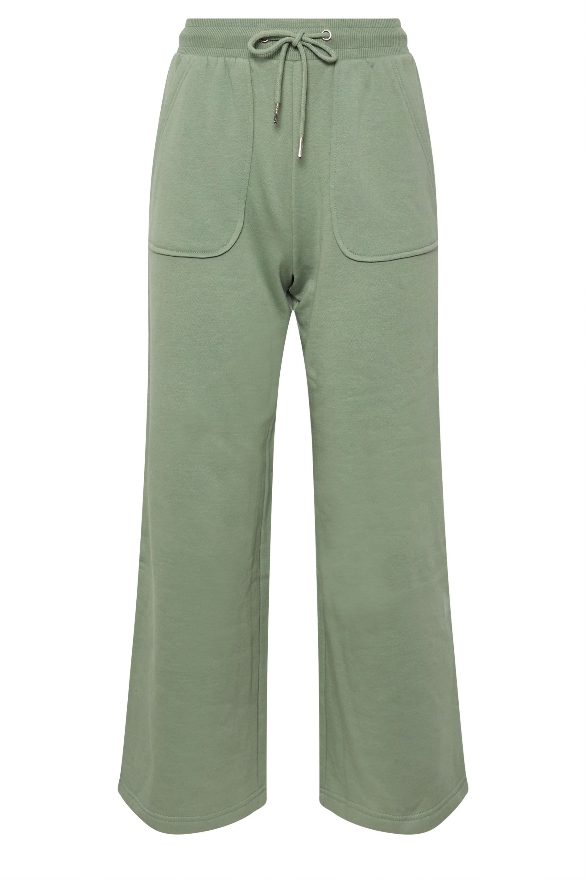 PixieGirl Petite Women's Sage Green Pocket Patch Wide Leg Joggers | PixieGirl 7