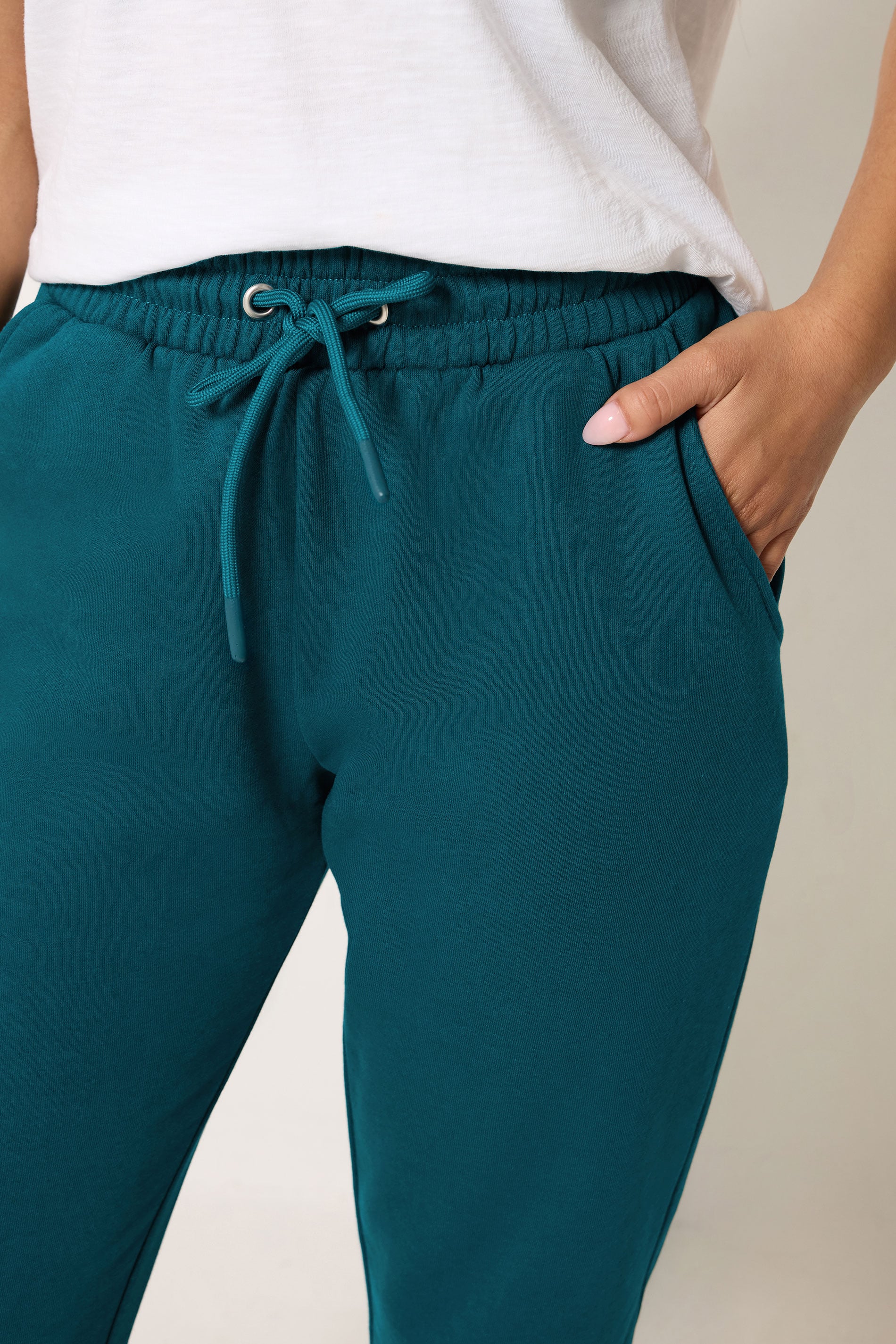 M&Co Petite Teal Green Cuffed Joggers | M&Co 4