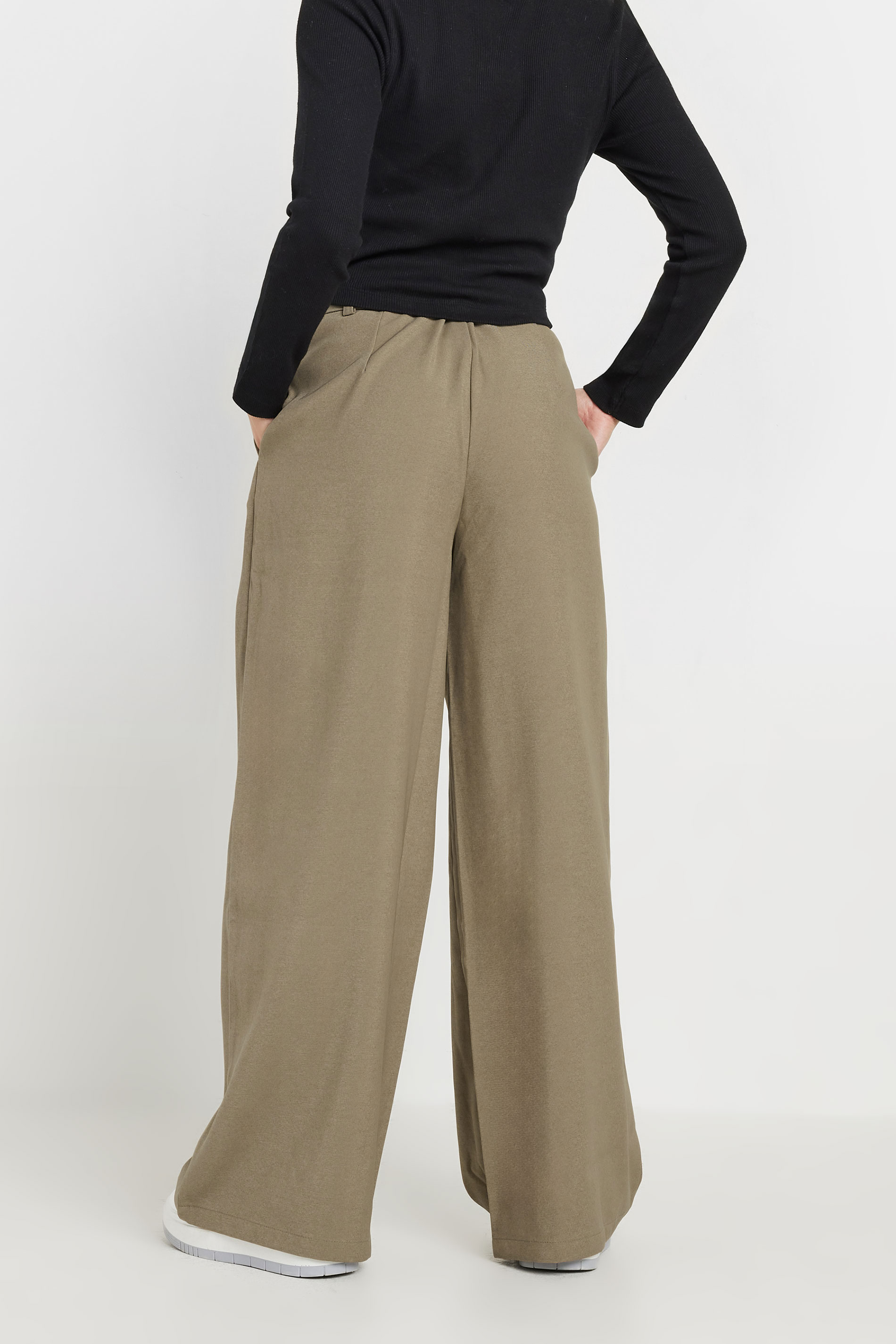 PixieGirl Petite Womens Moacha Brown Wide Leg Belted Trousers | PixieGirl 3
