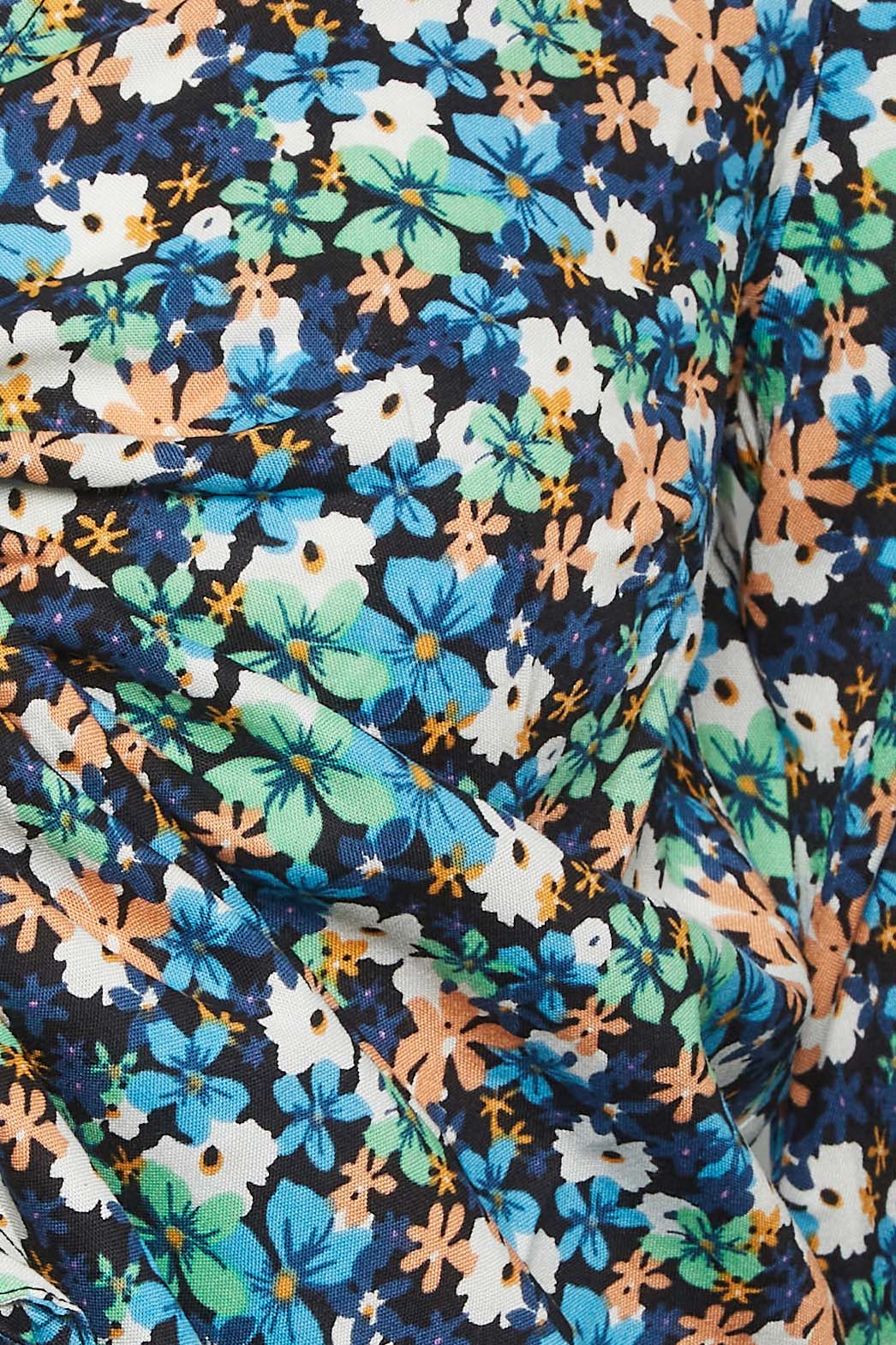 PixieGirl Blue Floral Ruched Front Top | PixieGirl 6