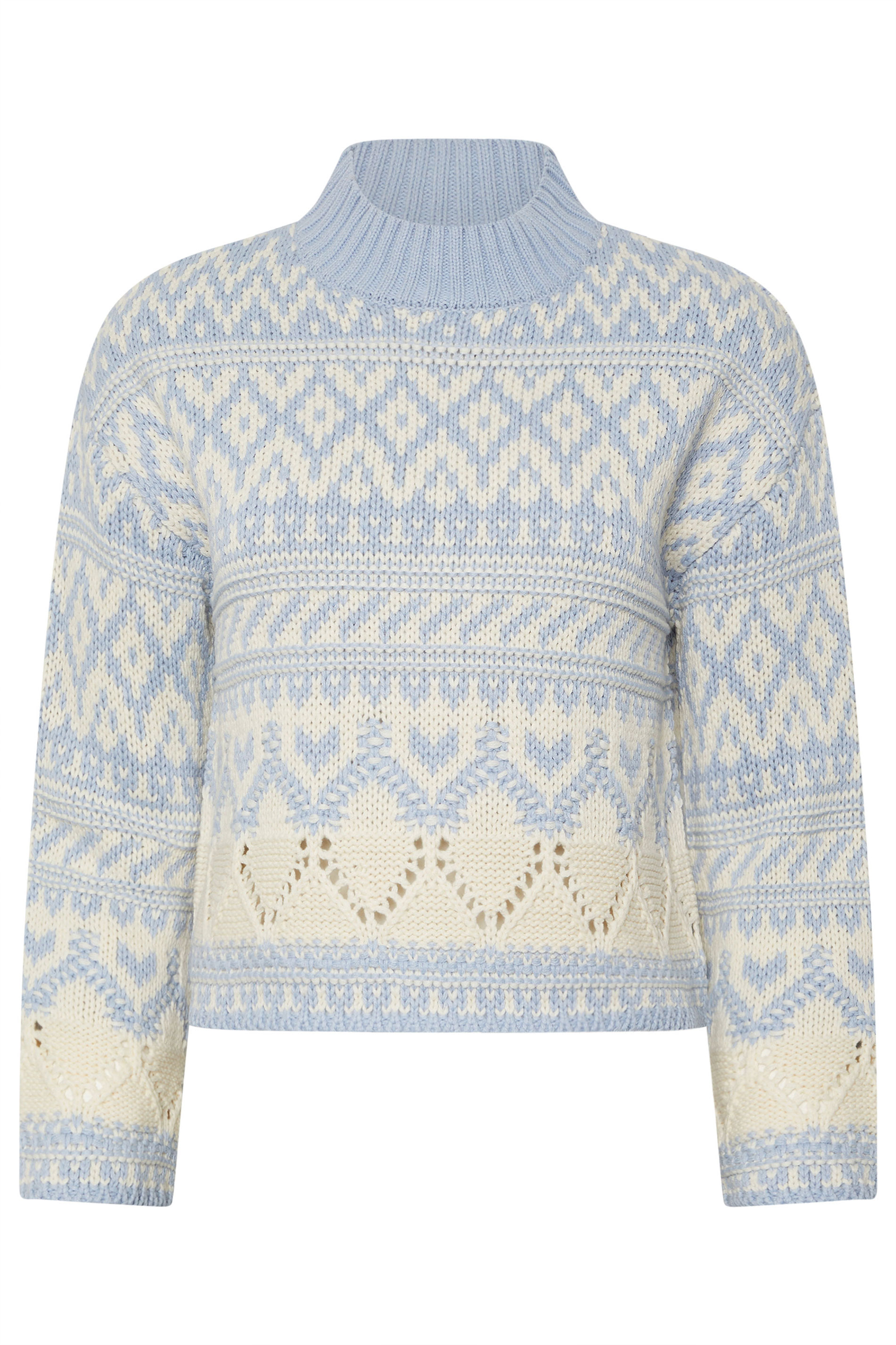 PixieGirl Petite Women's Blue Fairisle Knit Jumper | PixieGirl 5