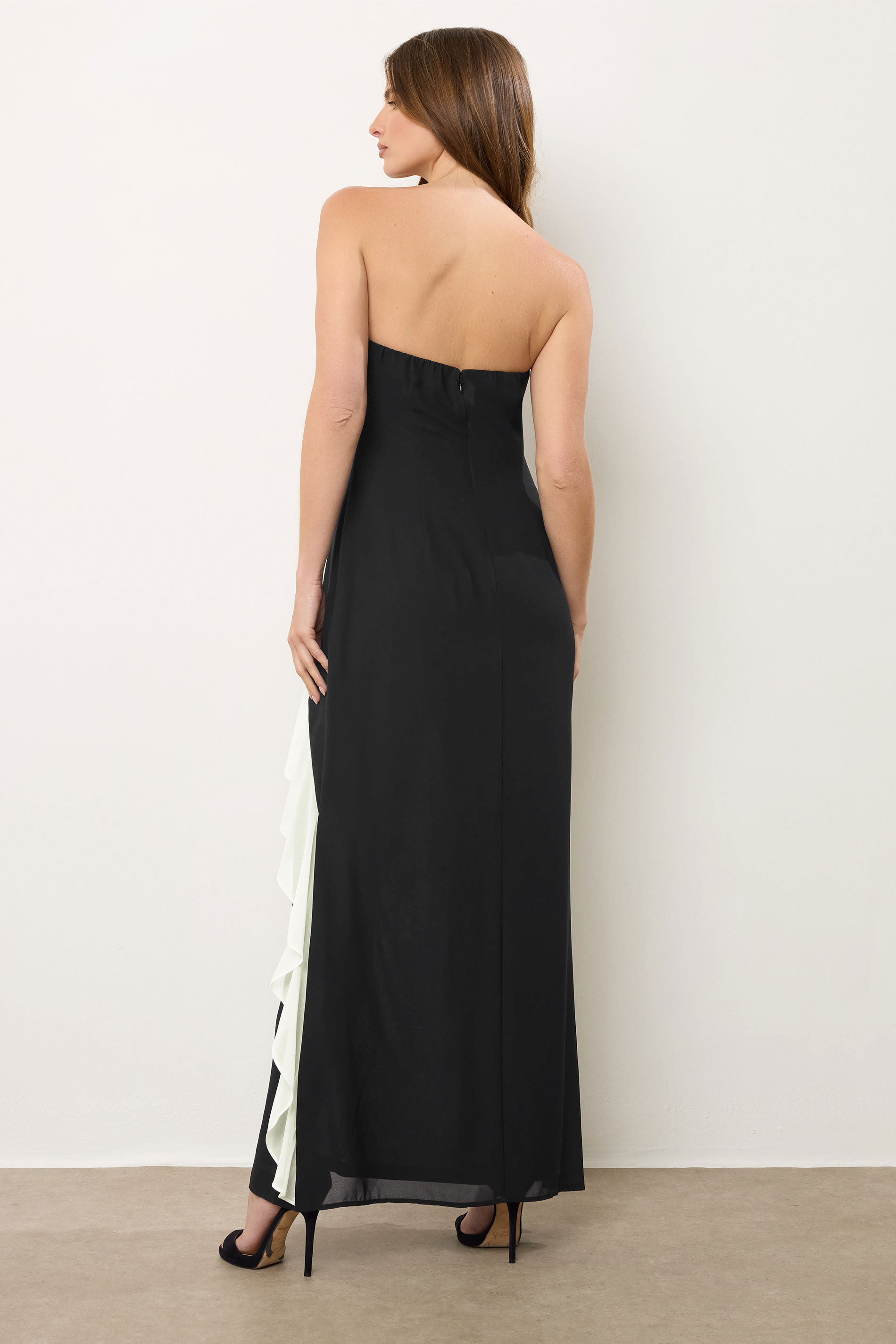 STAR Black Bandeau Contrast Ruffle Maxi Dress | StarByJM 4