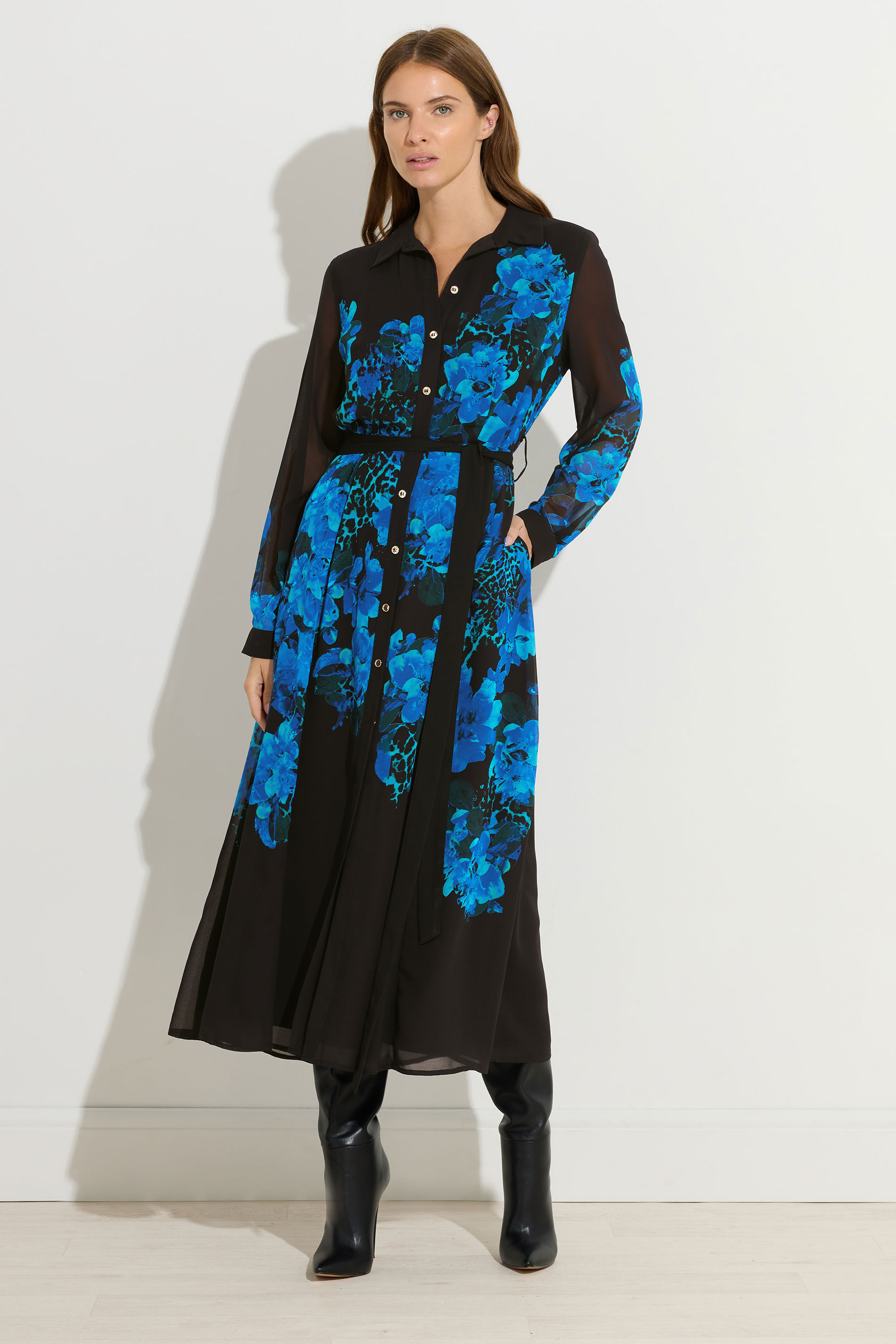 STAR Black Floral Print Shirt Dress | StarByJM 2