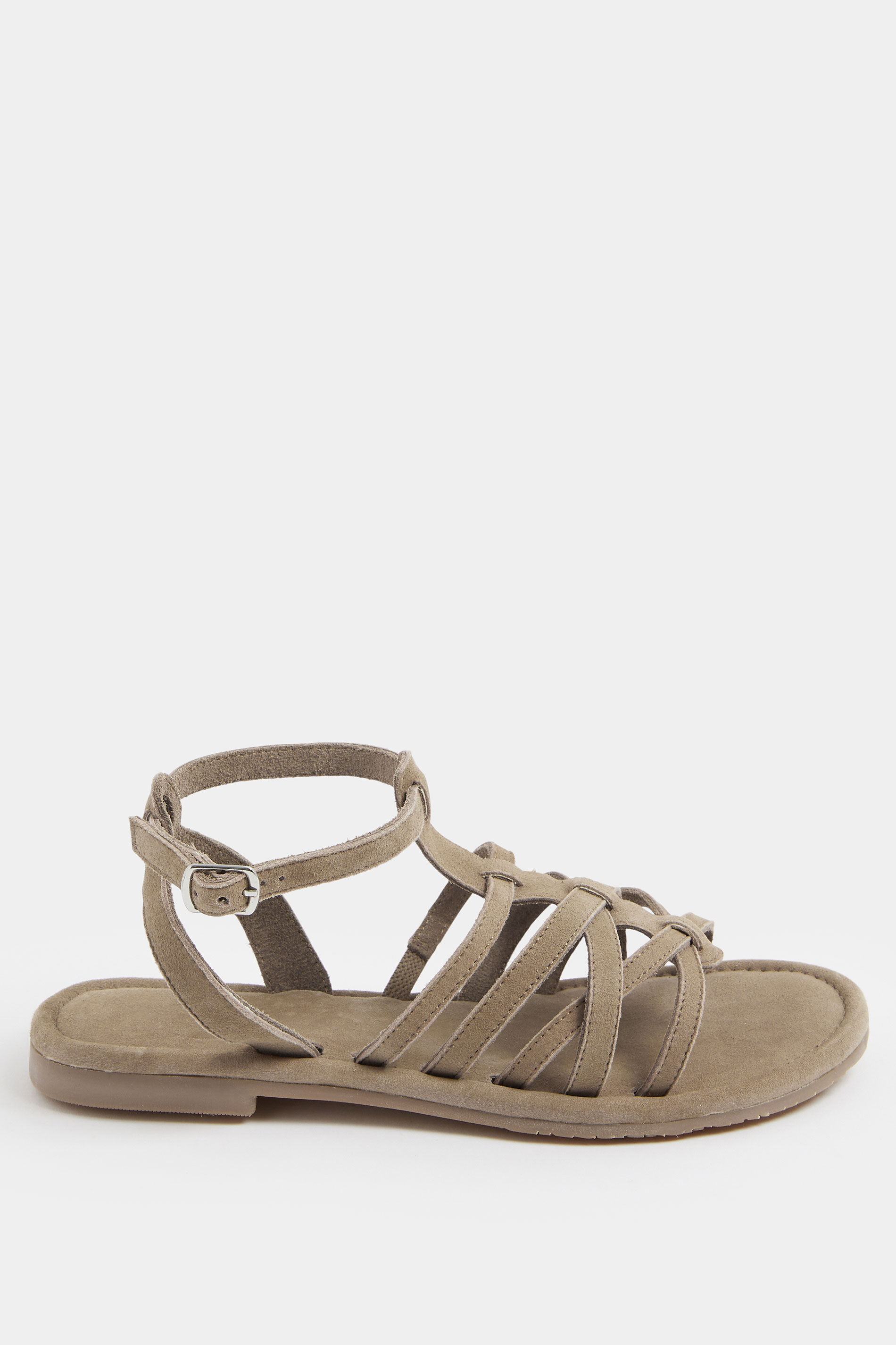 Natural Brown Faux Suede Gladiator Sandals in Extra Wide E Fit | Yours Clothing 2