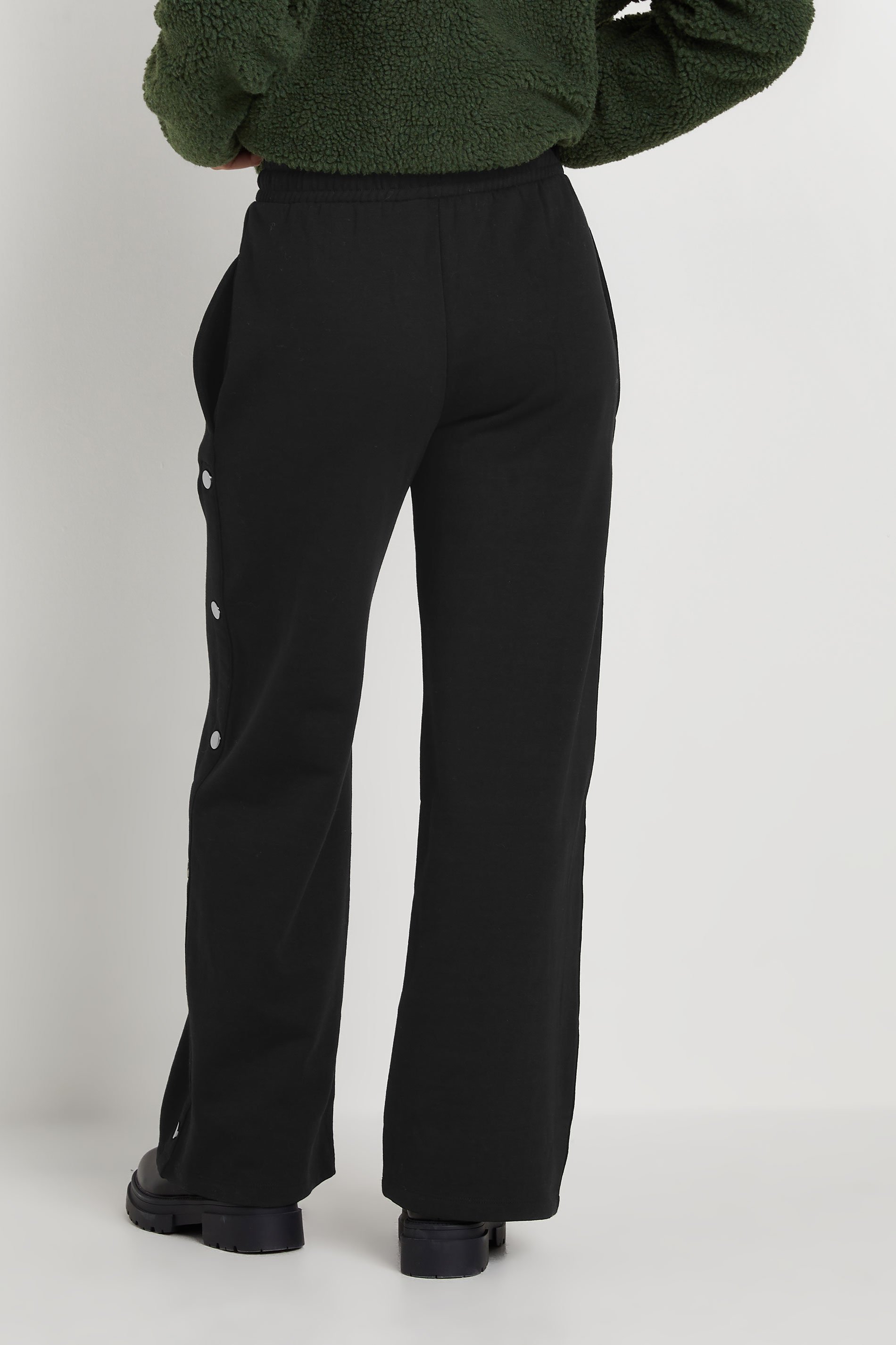 PixieGirl Petite Women's Black Studded Wide Leg Joggers | PixieGirl 3