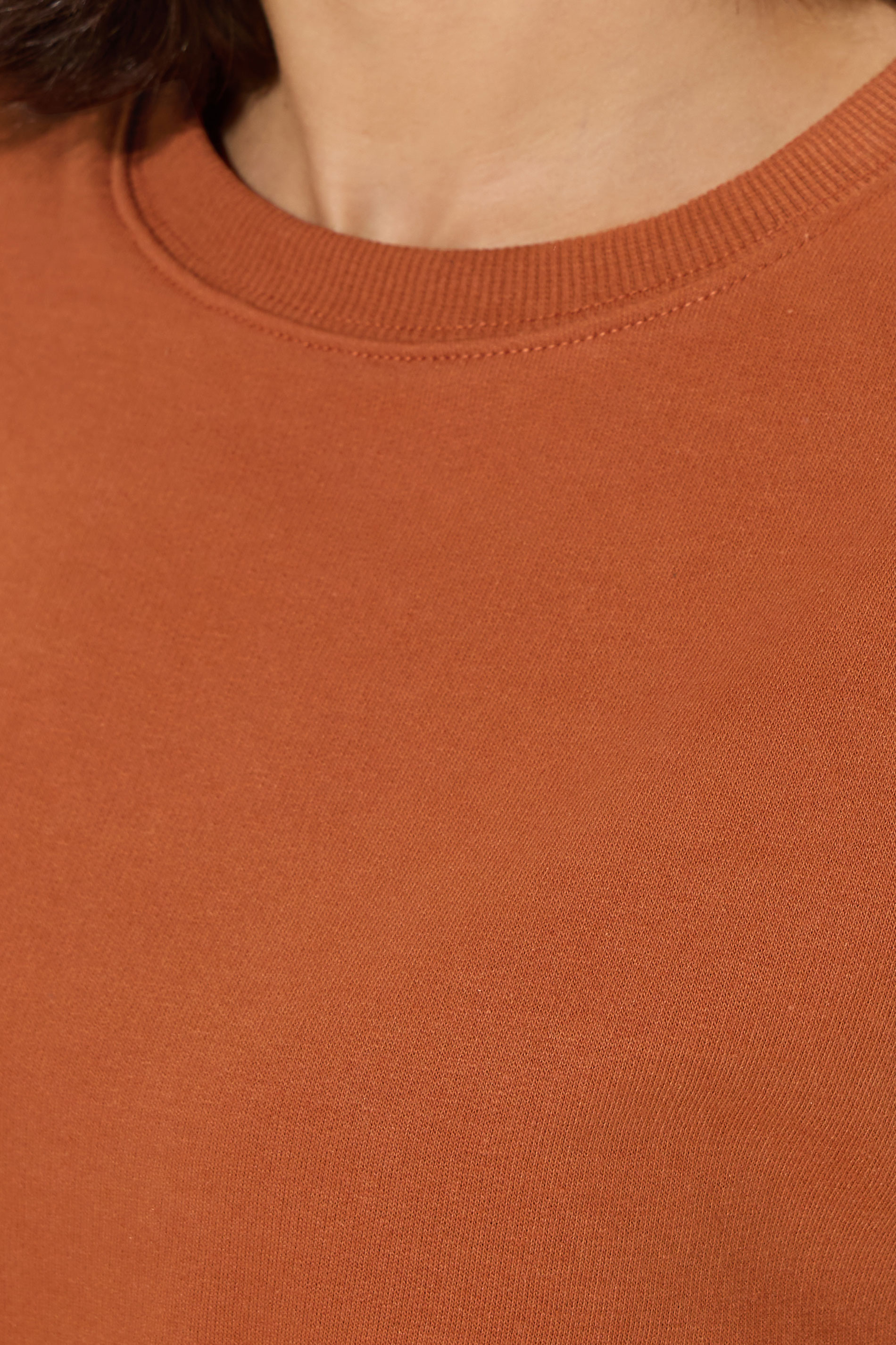 PixieGirl Petite Women's Rust Orange Long Sleeve Sweatshirt | PixieGirl 5